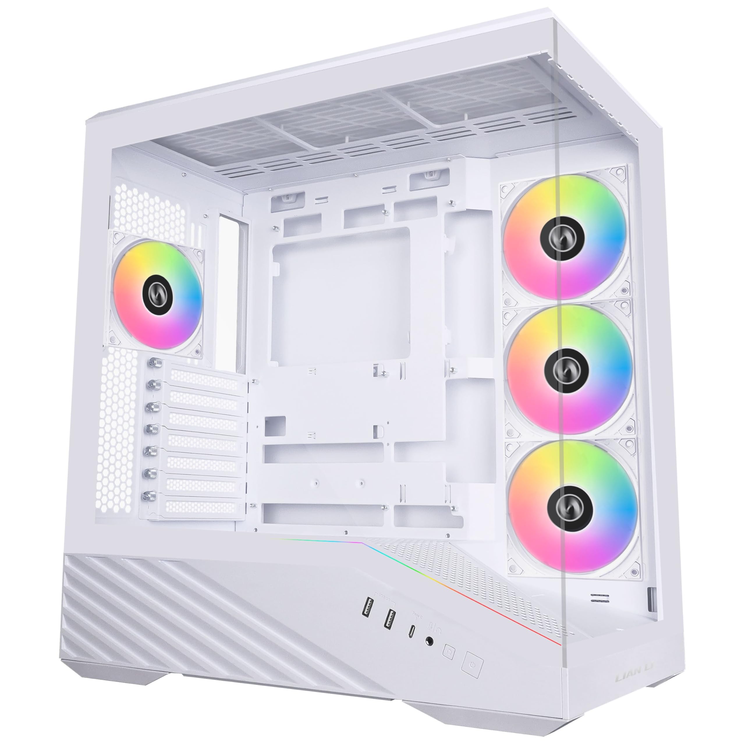 Lian Li V100 Mid Tower Case – Black, ATX Support, Mesh Front Panel, Tempered Glass, USB-C, Tool-Free Side Panel — view 10