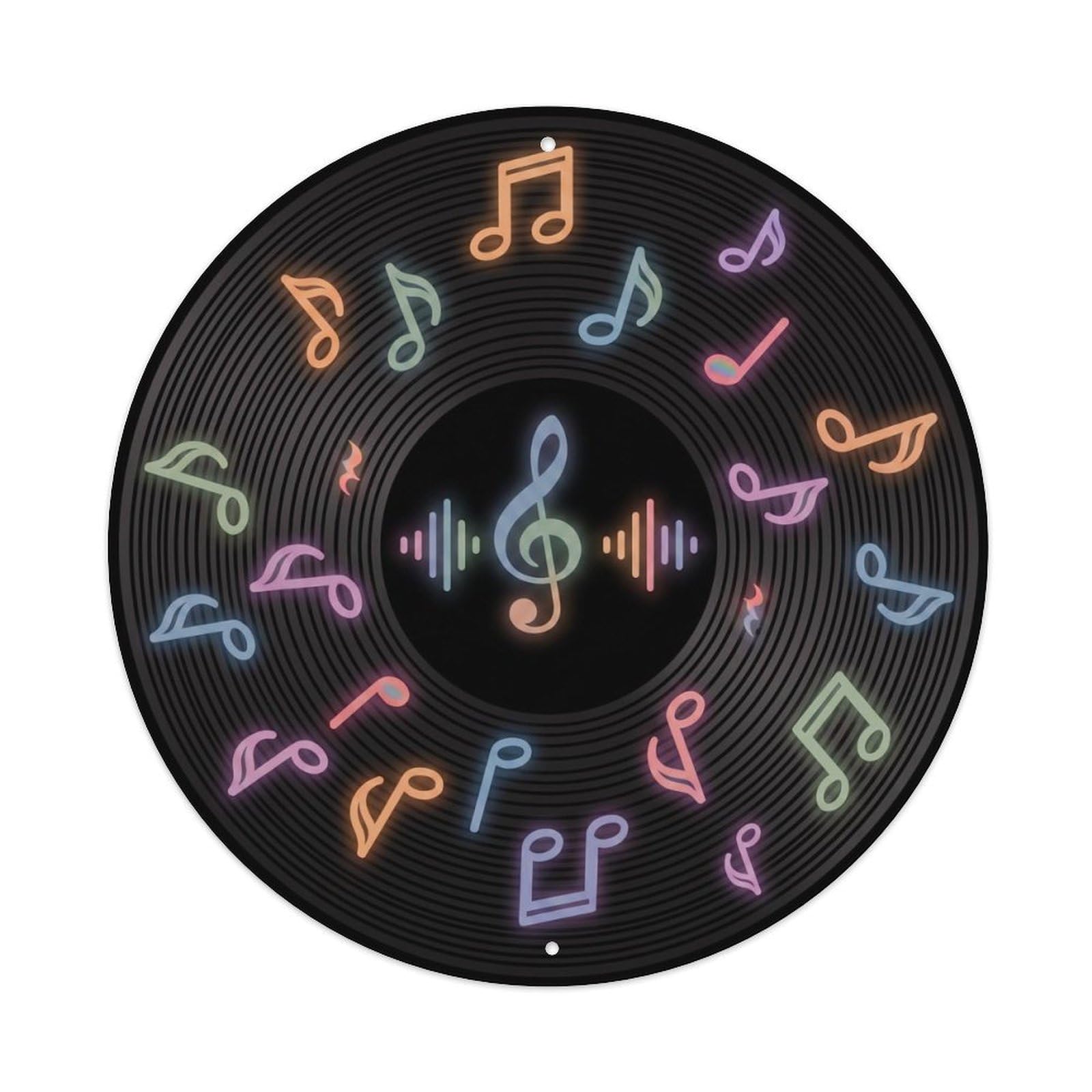 Colorful Music Vinyl Records Subdue Color Calm Metal Tin Sign