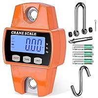 Vista 24 de RoMech Báscula digital para colgar de 1100 libras con funda de aluminio fundido, mini balanza de mano de 1,102.3 lbs con ganchos para caza en granja