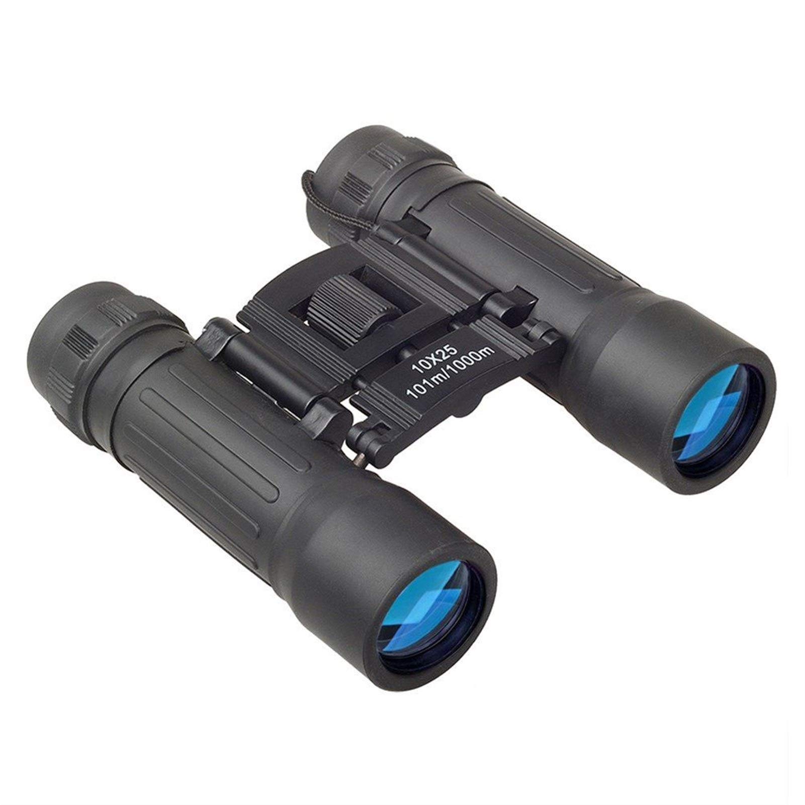 Jumelles de Poche compactes et Portables 10 x 25, télescope pour Camping, Voyages, Concerts, Observation des Oiseaux en Plein air, Noir