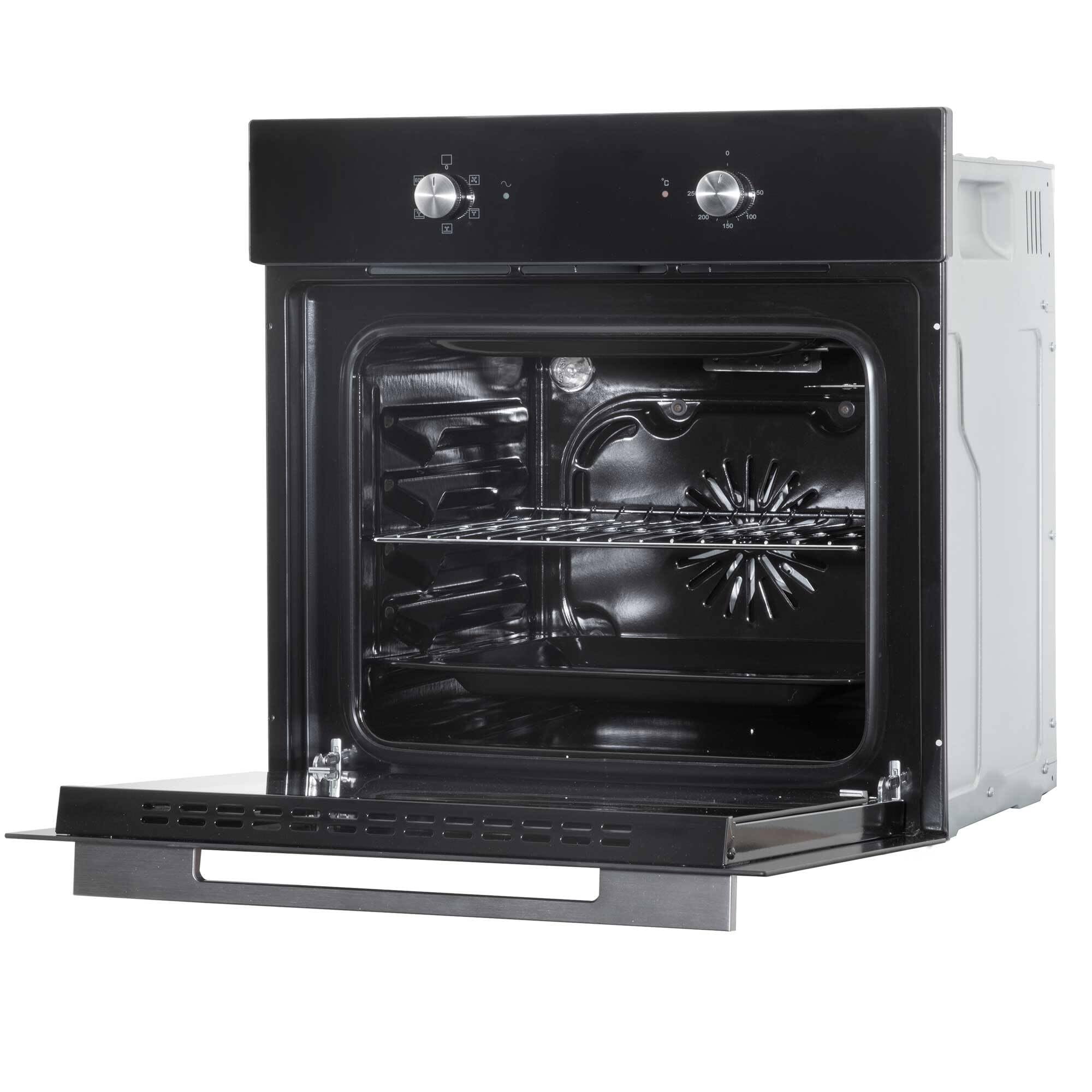 60cm Built-In Five Function Fan Assisted Oven, 55L Capacity, Black - DH124 — view 8