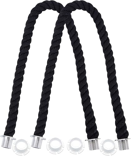 GORGECRAFT Práctica asa de cuerda de 25.2 pulgadas con inserción de lona, correa de mano, correa trenzada, repuesto de reparación para bolso Negro