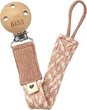BIBS Paci Braid Soother Chain 100% Organic Cotton, Designed in Denmark, One Size (0-36 Months), Blush/Ivory