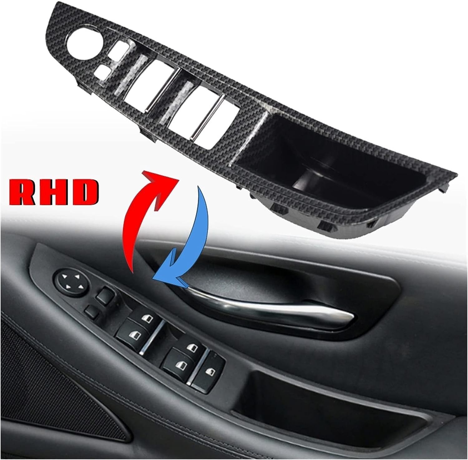 Manijas Interiores Coche,para BMW 5 Serie F10 F11 520 525(LHD),Manillas Puerta Interior Tiras Embellecedoras Manija De Puerta,F/Wine Red-7pcs.