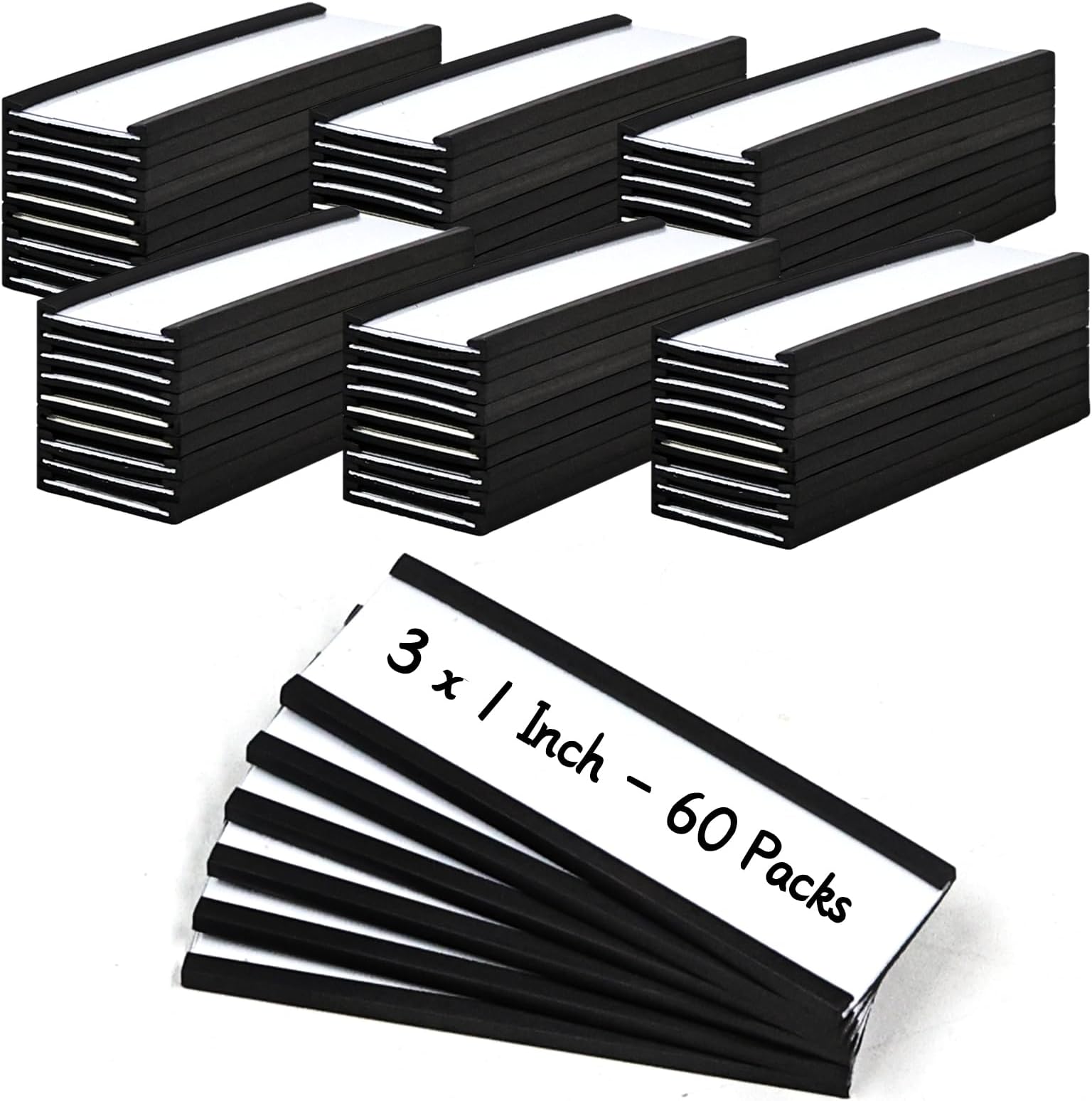 Amazon.com : 60 Pcs C Channel Magnetic Label Holders, Magnetic Label ...