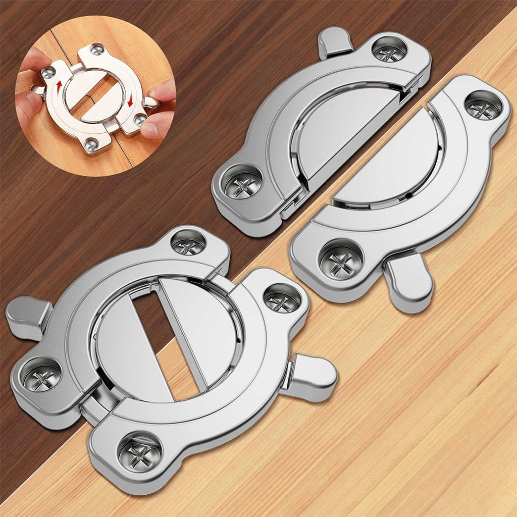 Serplex® Heavy Duty Table Buckle Connectors,Table Leaf Locks and Latches for Workbenches Extension Hardware, DIY Furniture Extensions(2 Pack Zinc Alloy)-Silver-image-45