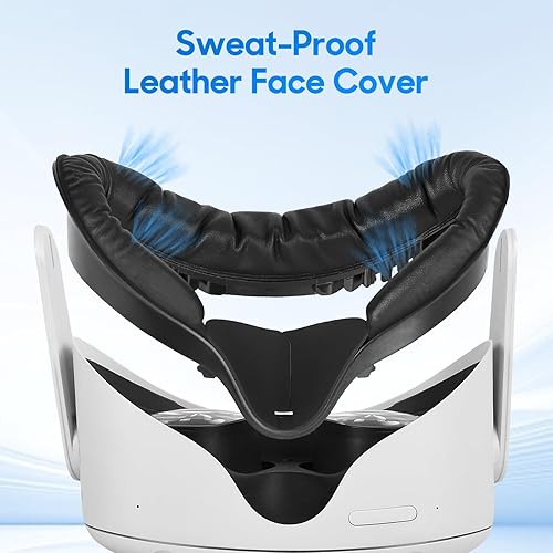 Miniatura 3 de TechKen 2 Sets VR Facial Interface & Face Cushion Compatible with Meta Oculus Quest 2, Anti-fogging Face, Nose Pad, Sweat-Proof Foam Cushion, VR