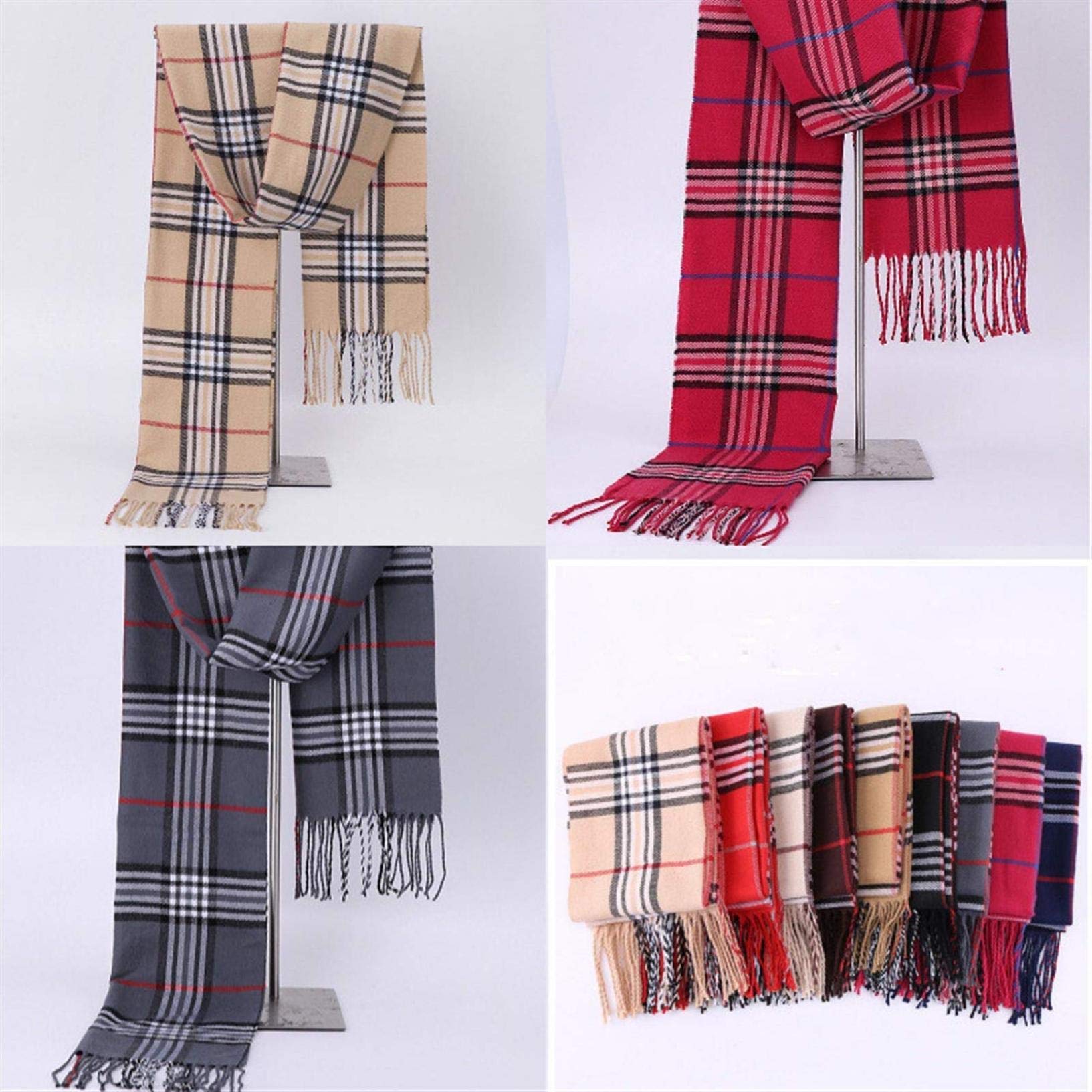 Sciarpa Scozzese per Uomo Donna, Sciarpa E Avvolgere, Sciarpe Autunno Inverno Sciarpa Casual Moda, Accessori Caldi, F
