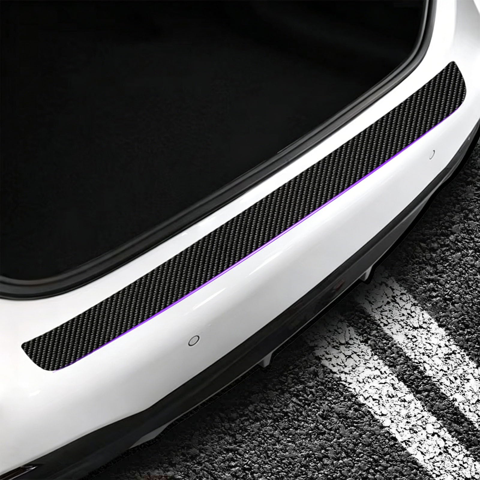 QIZUN Car Rear Bumper Protector for Kia Sportage NQ5 2021-2024, Carbon Fibre Boot Scratch Guard Decal Auto Scuff Cover Waterproof Accessories
