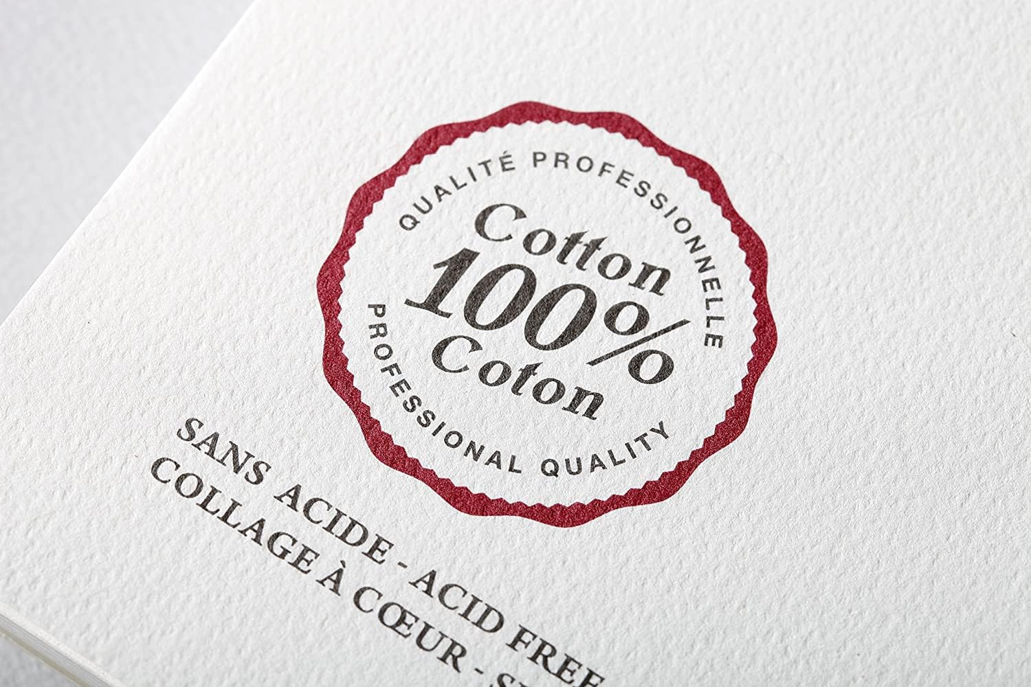 Clairefontaine 96422C Blocco collato 4 lati Fontaine - 15 Fogli Carta Acquerello Bianca 100% Cotone Grana Nuvola Qualità Professionale 30x40 cm 300g