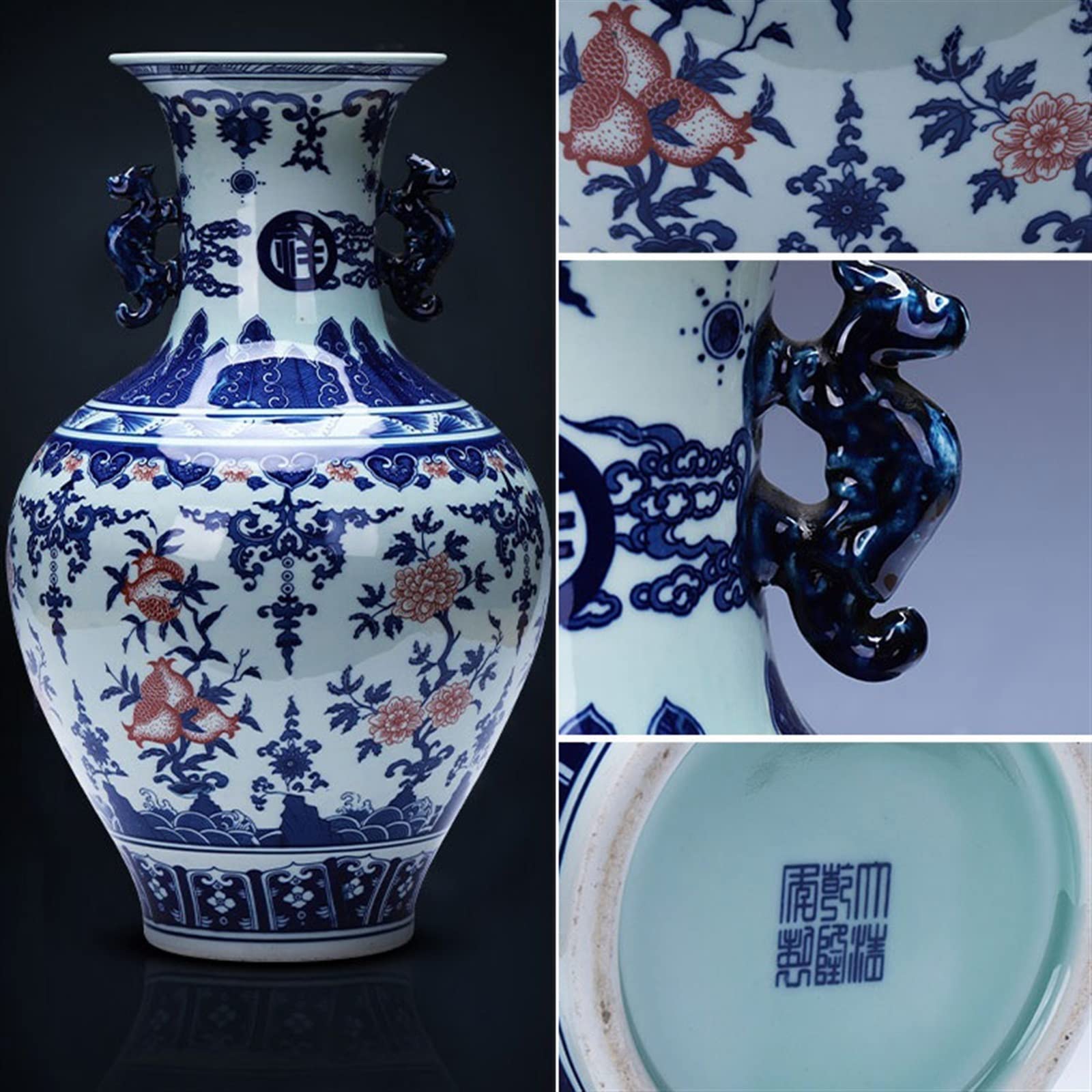 Wazon Chińskie niebiesko-białe ozdoby porcelanowe Antyczne dekoracje wnętrz Rękodzieło Wykwintny wazon Wazony na Kwiaty