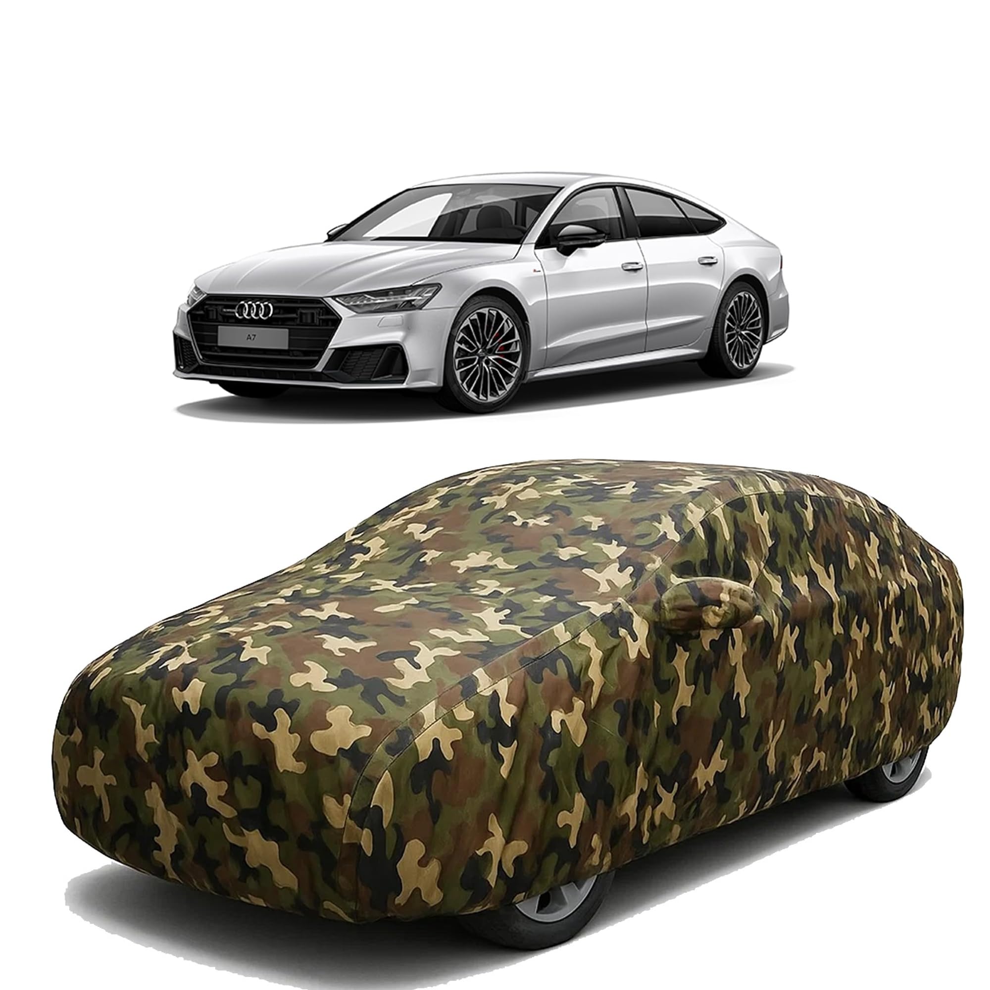 Sulfar 100% Waterproof Car Body Cover Compatible with Mirror for Audi A7 with Long Lasting Durable Material (Triple Stit