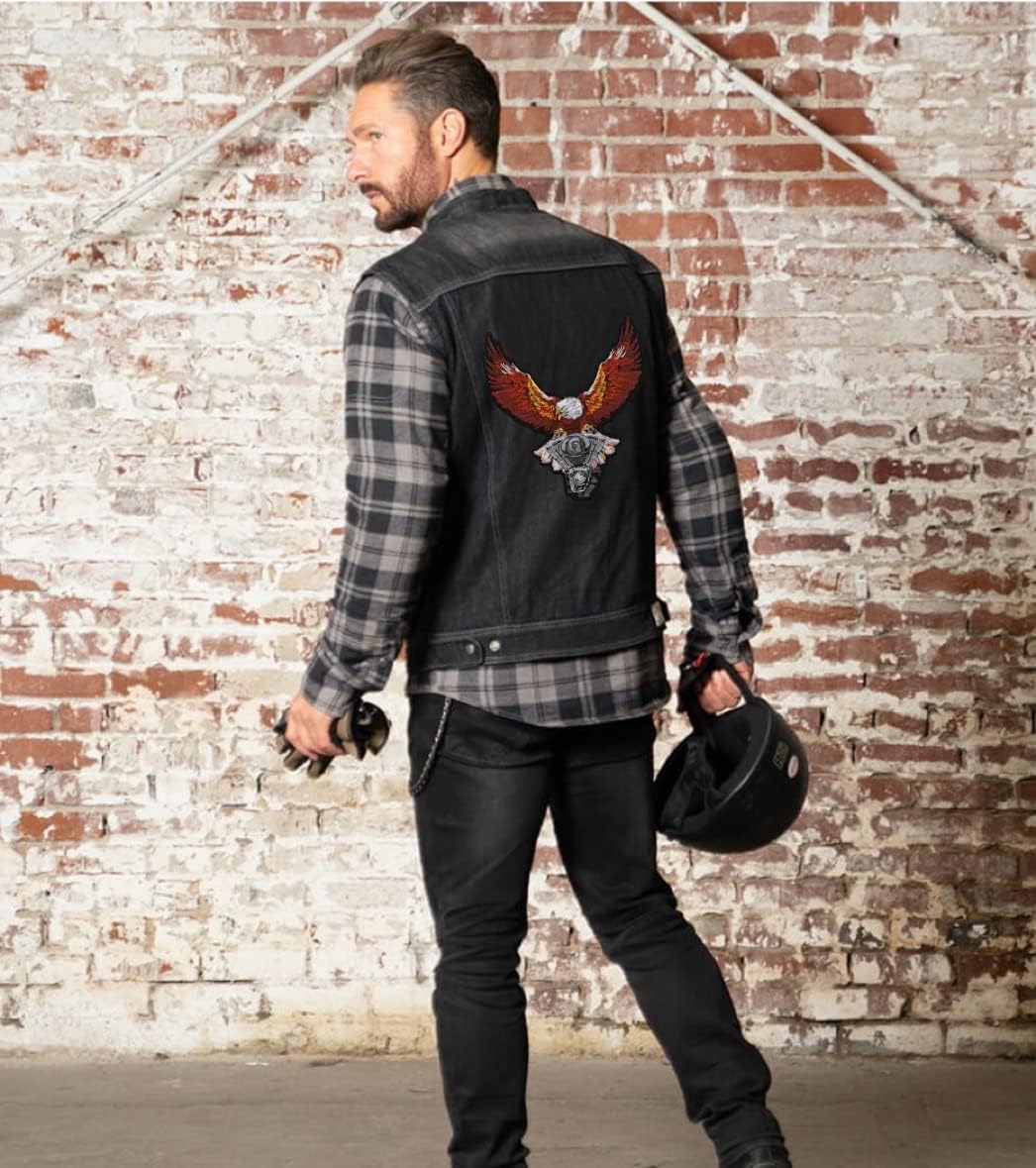 Upwing Eagle Engine Patch 12" | Freedom Patriotic Military | Large Embroidered Iron On - by Nixon Thread Co.