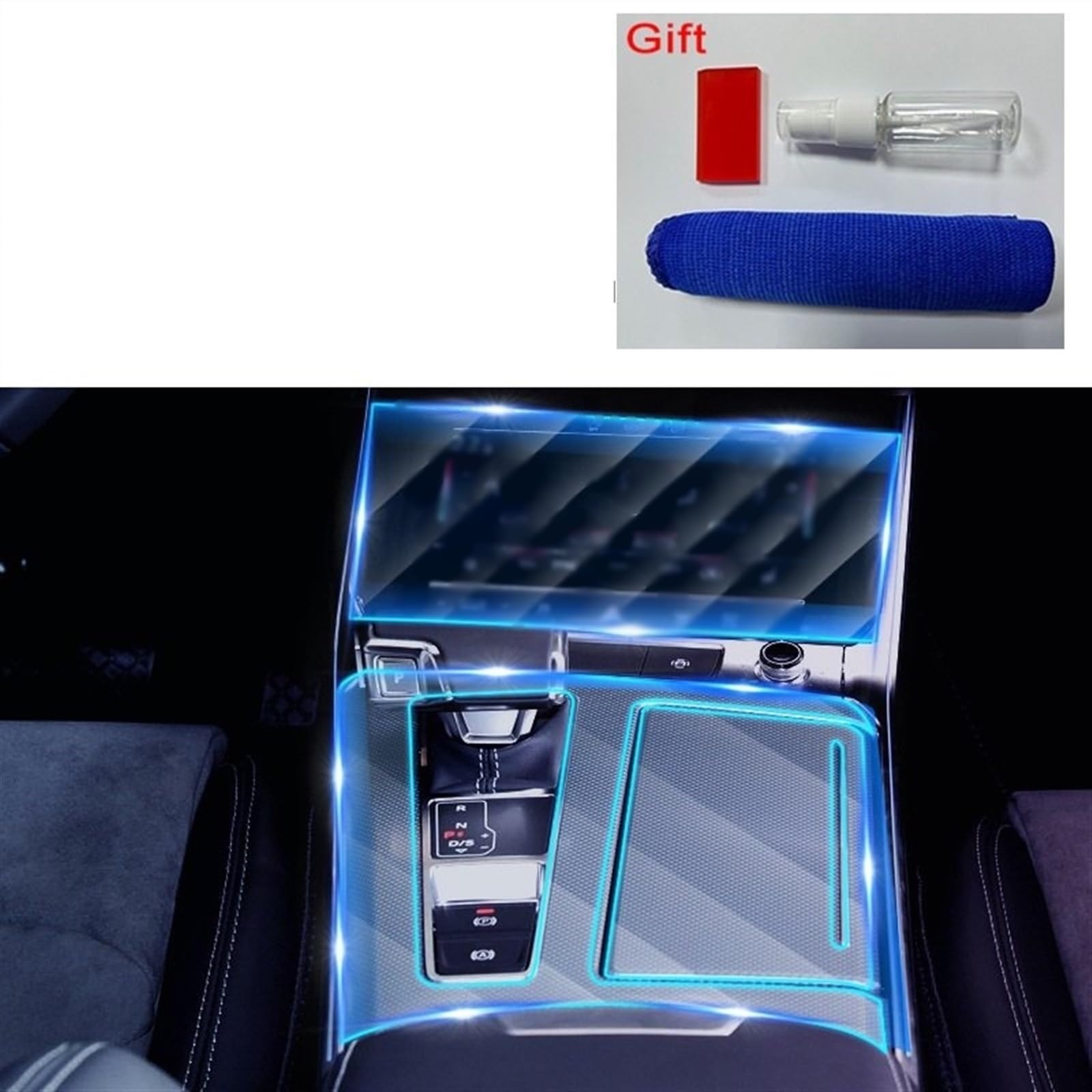 Autoschutzfolie Auto-Innenraum-transparente Folie, Zentralgetriebe-Panel, Armaturenbrett-Bildschirmschutz, Aufkleber Für Audi Für A8L Für LHD 2012–2017 2016 2015 2014 2013(4 Seats 18PCS)
