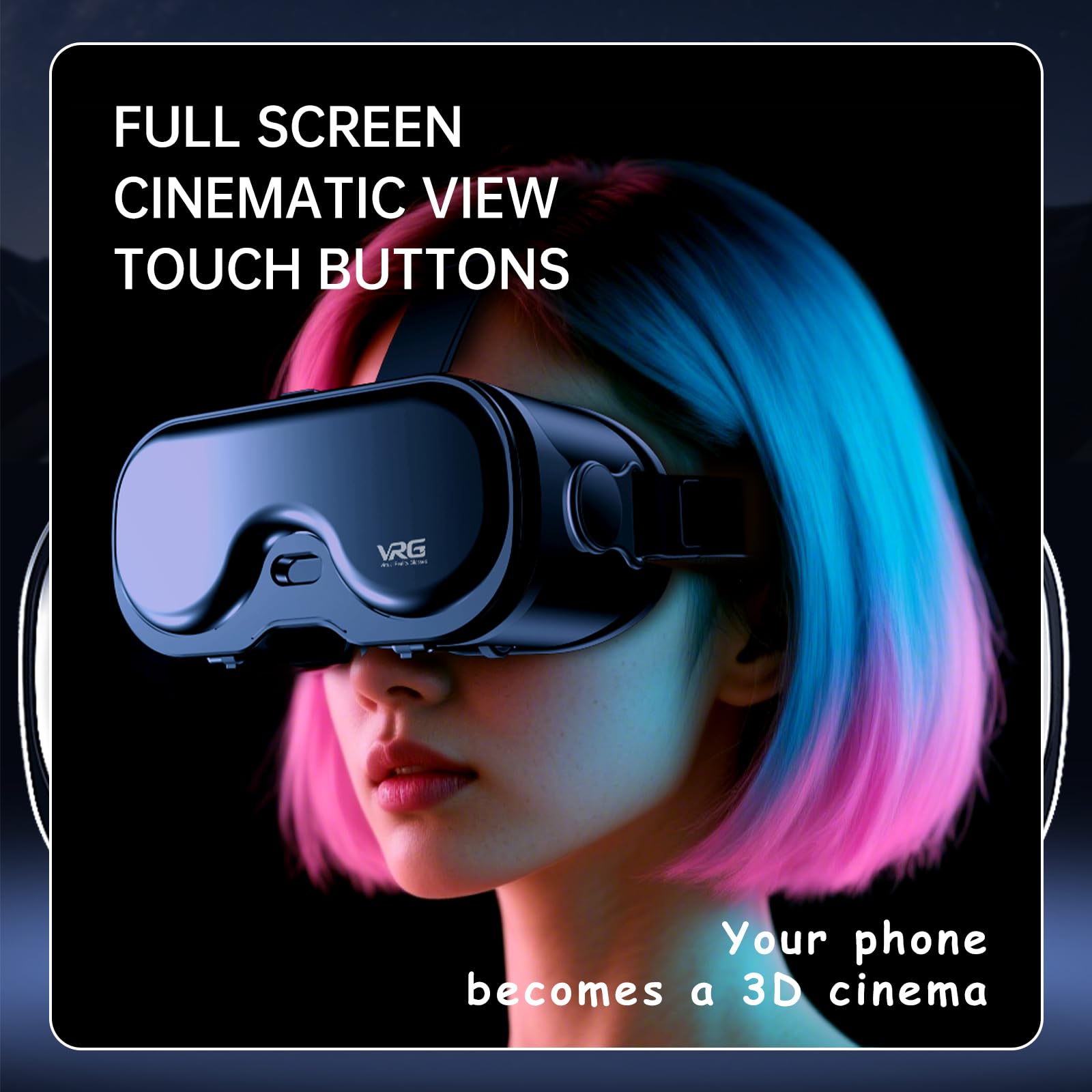 Auriculares VR para teléfono con controlador, gafas 3D ajustables compatibles de 5 a 7 pulgadas, lentes HD con protección contra ojos azules, para juegos móviles y películas