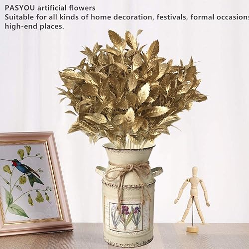 Miniatura 4 de PASYOU - Plantas artificiales para decoración de Navidad arbustos falsos de hierba de plástico hojas de simulación para interiores y exteriores