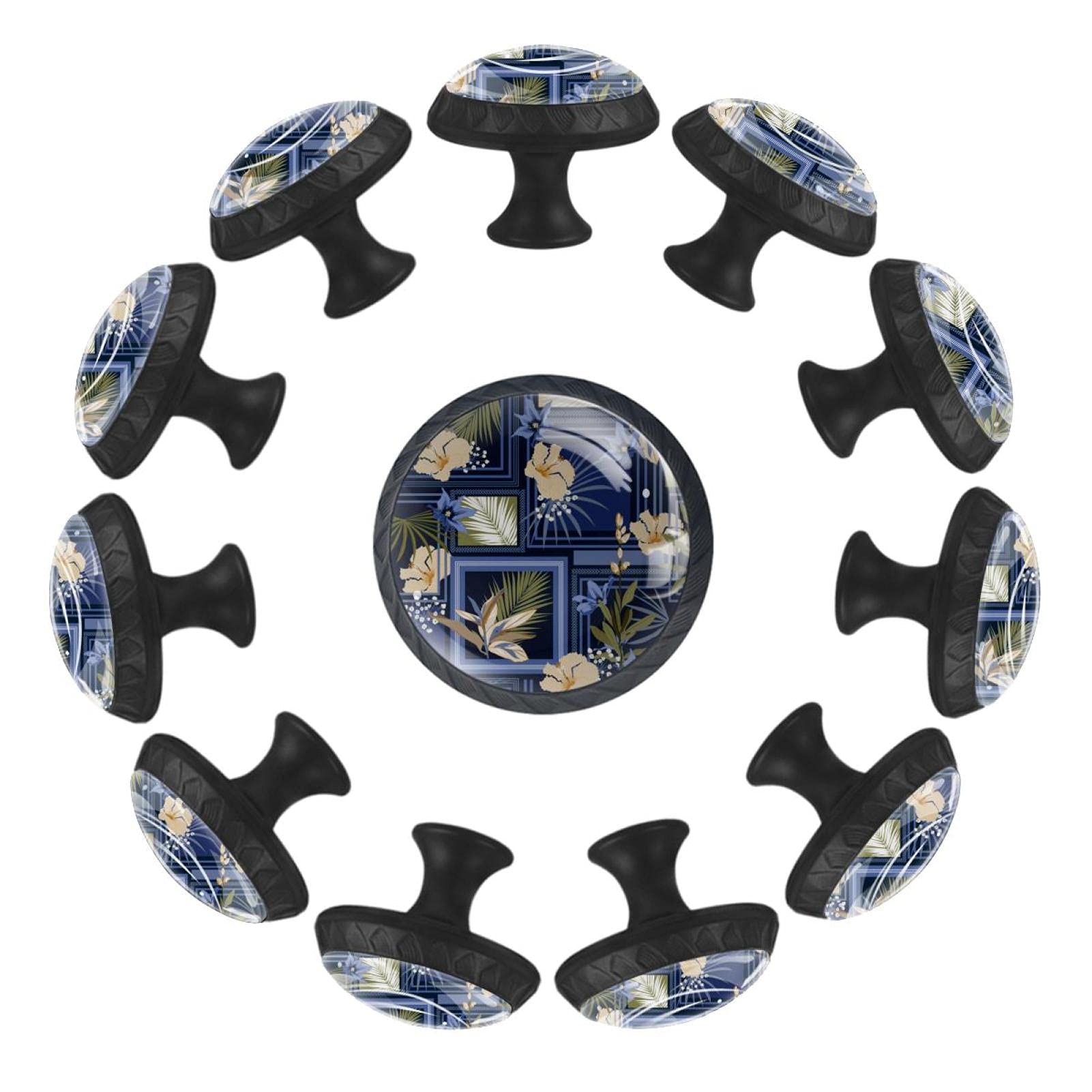 Boutons de tiroir fleur bleu 35mm poignée de meuble enfant bouton commode chambre lot de 12