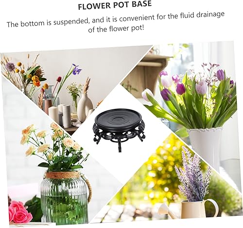Miniatura 4 de Happyyami 1 bandeja de soporte de flores para decoración al aire libre, bandeja redonda para servir bonsái, soporte para plantas en maceta,