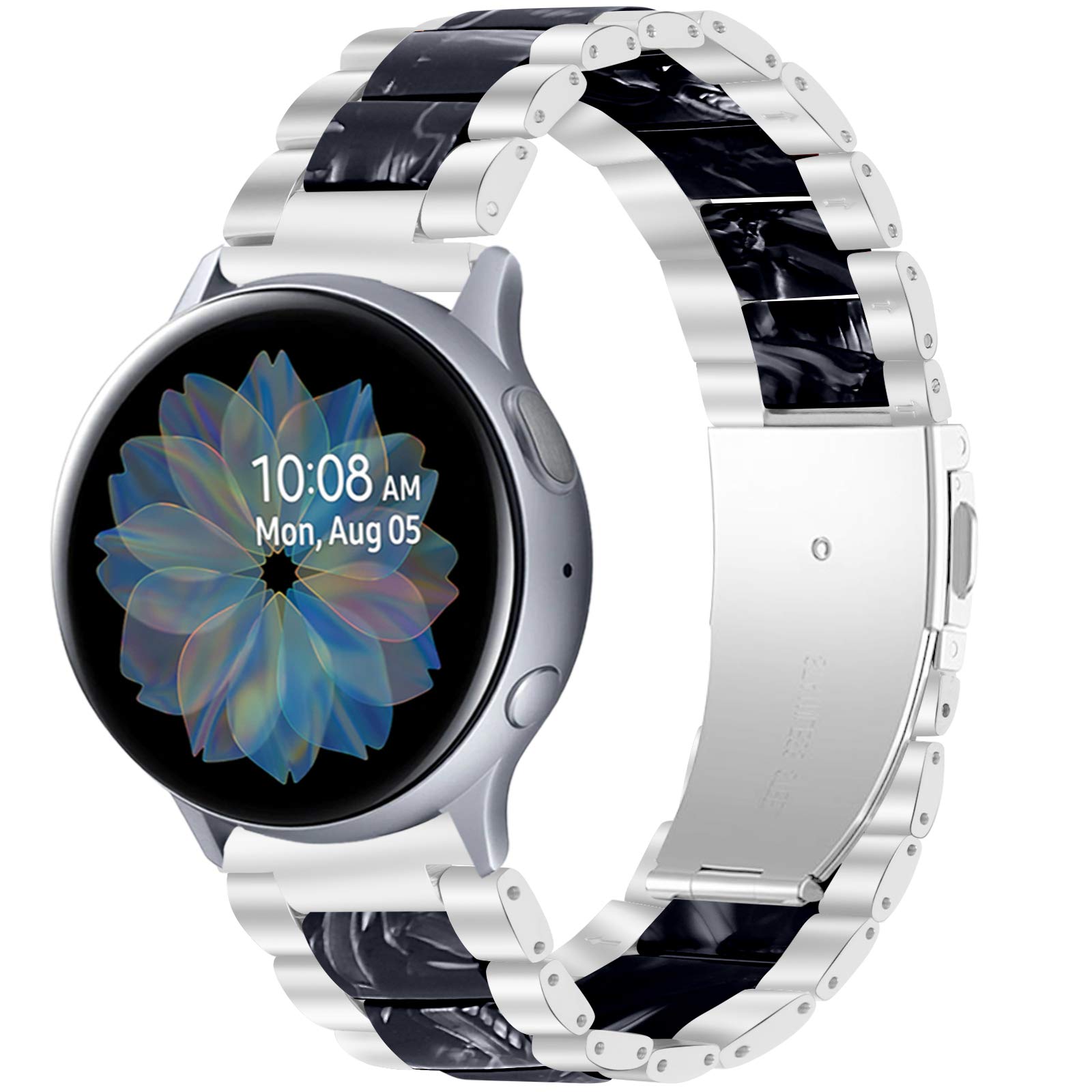 Galaxy Watch 3 41mm Bands, Resin Replacement Bracelet Strap Folding Clasp Wristband Women Men Strap for Galaxy Watch 42mm/Watch 3 41mm/Active2 40mm 44mm/Gear S2 (M11)