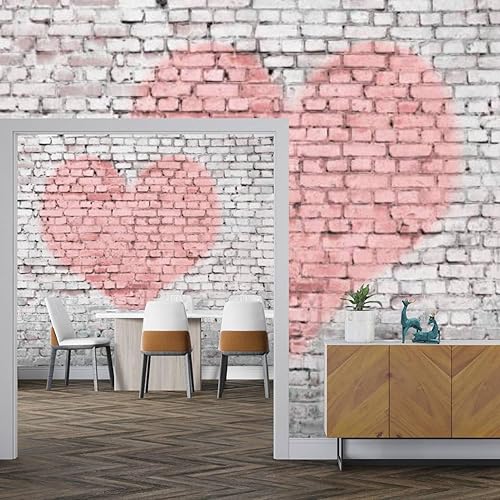 Miniatura 2 de Papel tapiz autoadhesivo de PVC, diseño de corazón antiguo, grafiti, día de San Valentín, calcomanías de pared para dormitorio de niñas, decoración