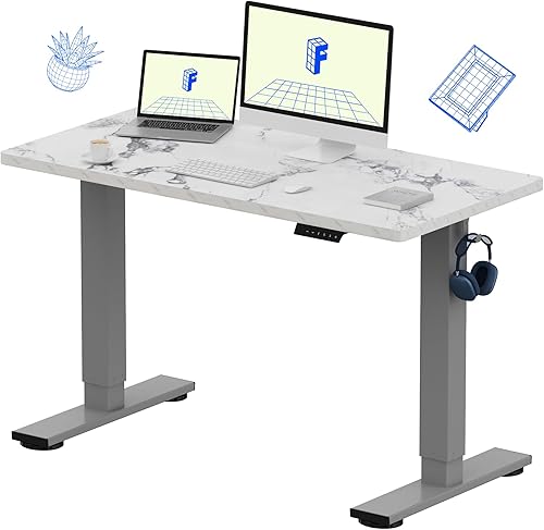 Miniatura 37 de FLEXISPOT EN1 - Escritorio eléctrico de altura ajustable de una pieza de 48 x 30 pulgadas para oficina en casa (marco plateado + parte superior