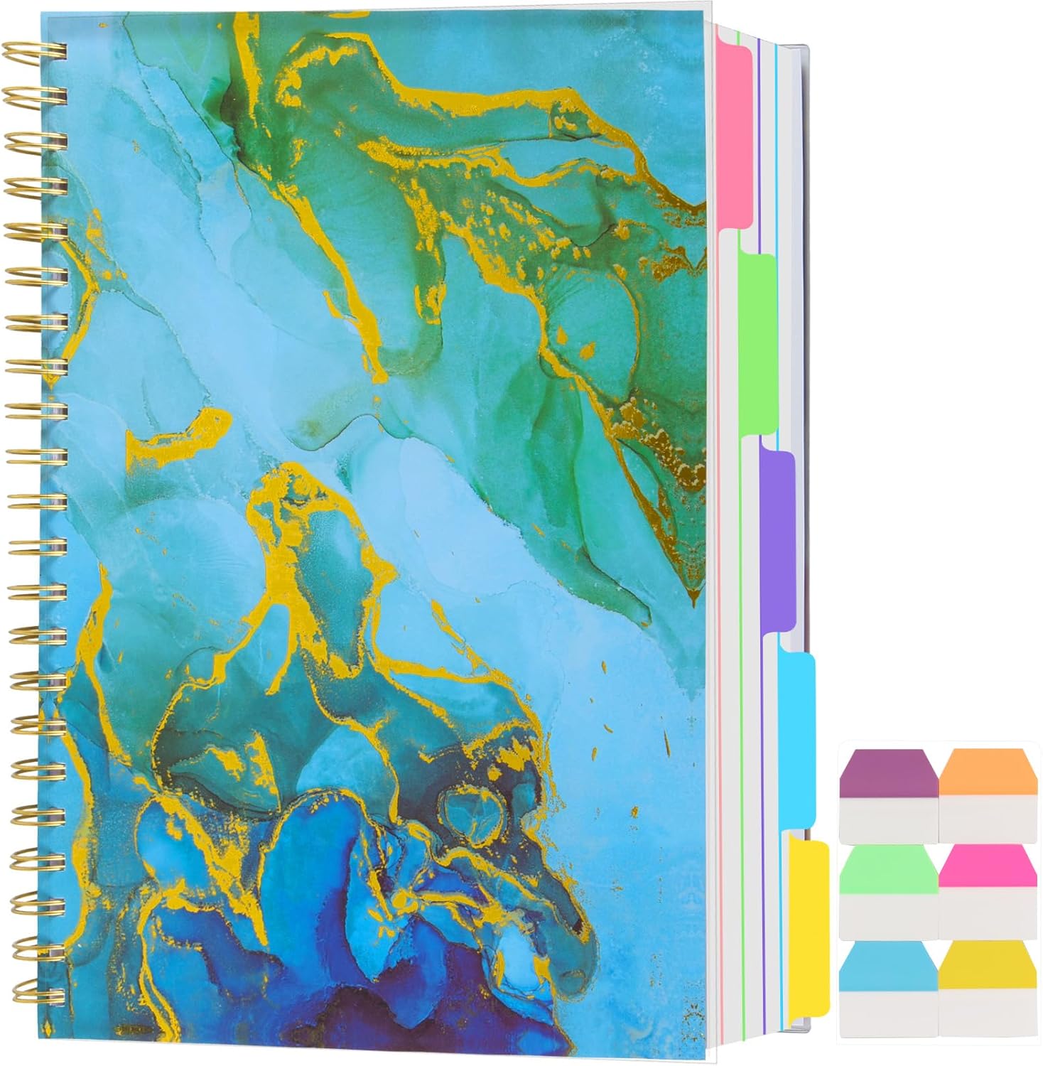 Amazon.com : 5 Subject Notebook College Ruled, A5 Spiral Notebook with ...