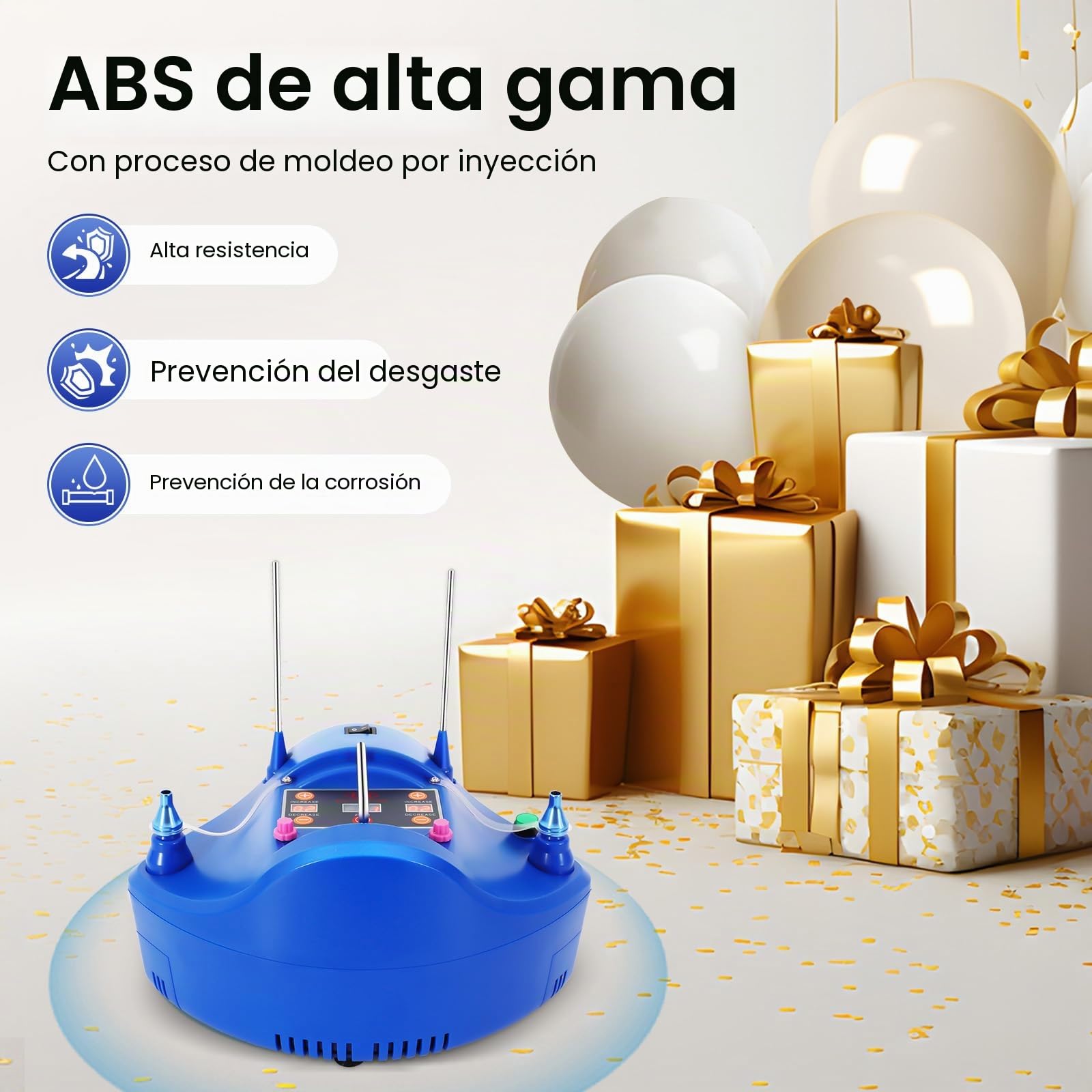 Bomba de globo eléctrica de 1200 W, bomba de globo portátil, soplador automático, bomba de globo con doble boquilla soplador inflable