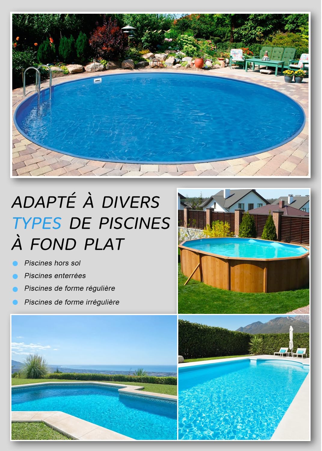 (2026) Robot Piscine sans Fil, Aspirateur Piscine à Double Moteur Puissante Aspiration, 120 Minutes de Nettoyage, Auto-Stationnement, Robot Piscine Idéal pour Les Piscines Hors Sol 100㎡ (Beige)