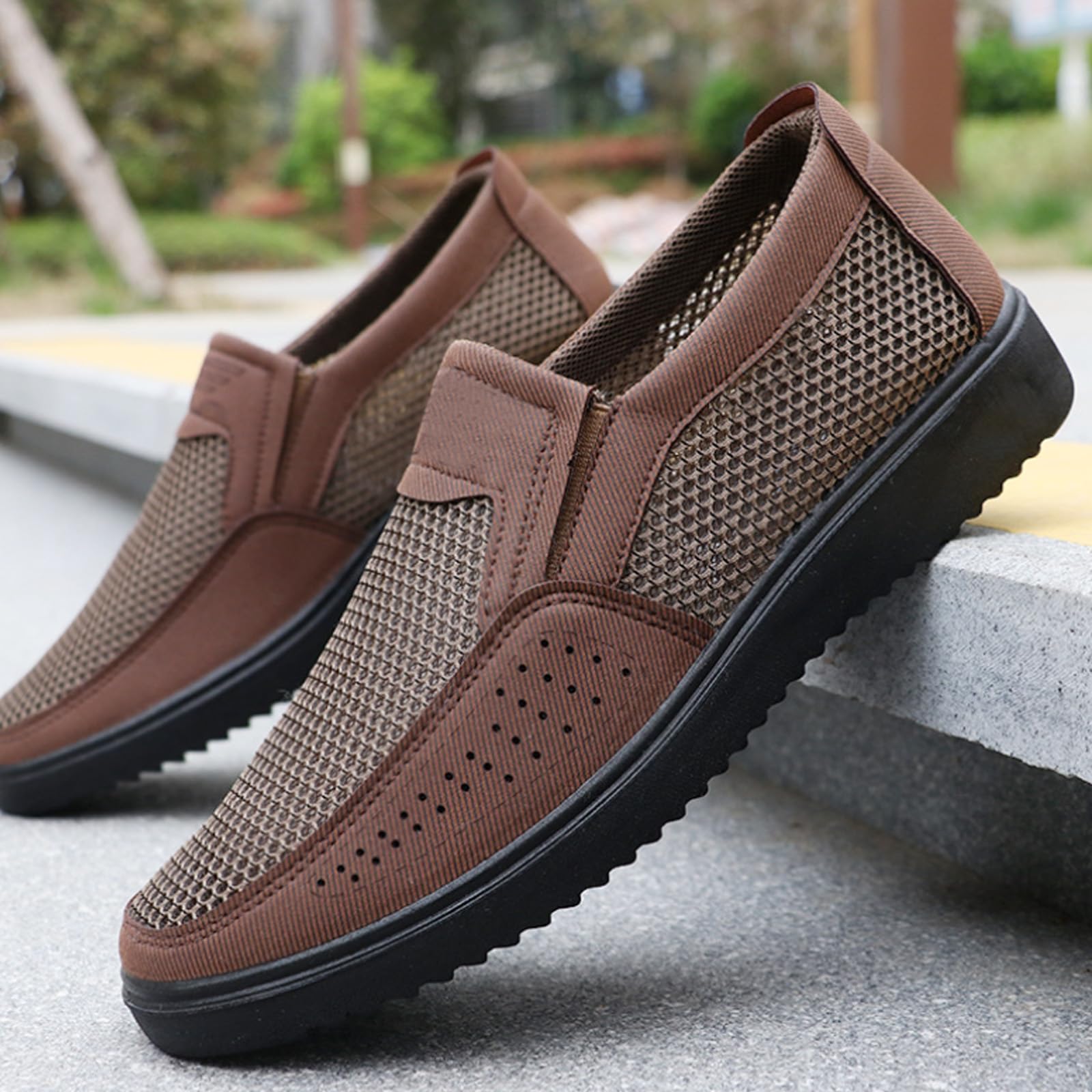 Zapatos ortopédicos de malla transpirable para hombre, cómodos, ligeros, antideslizantes, para verano, al aire libre, cómodos y ligeros