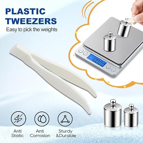 Miniatura 29 de UCEC Pesas de calibración para báscula digital, juego de pesas de calibración, 0.04 oz 0.07 oz 0.18 oz 0.35 oz 0.71 oz juego de pesas con caja