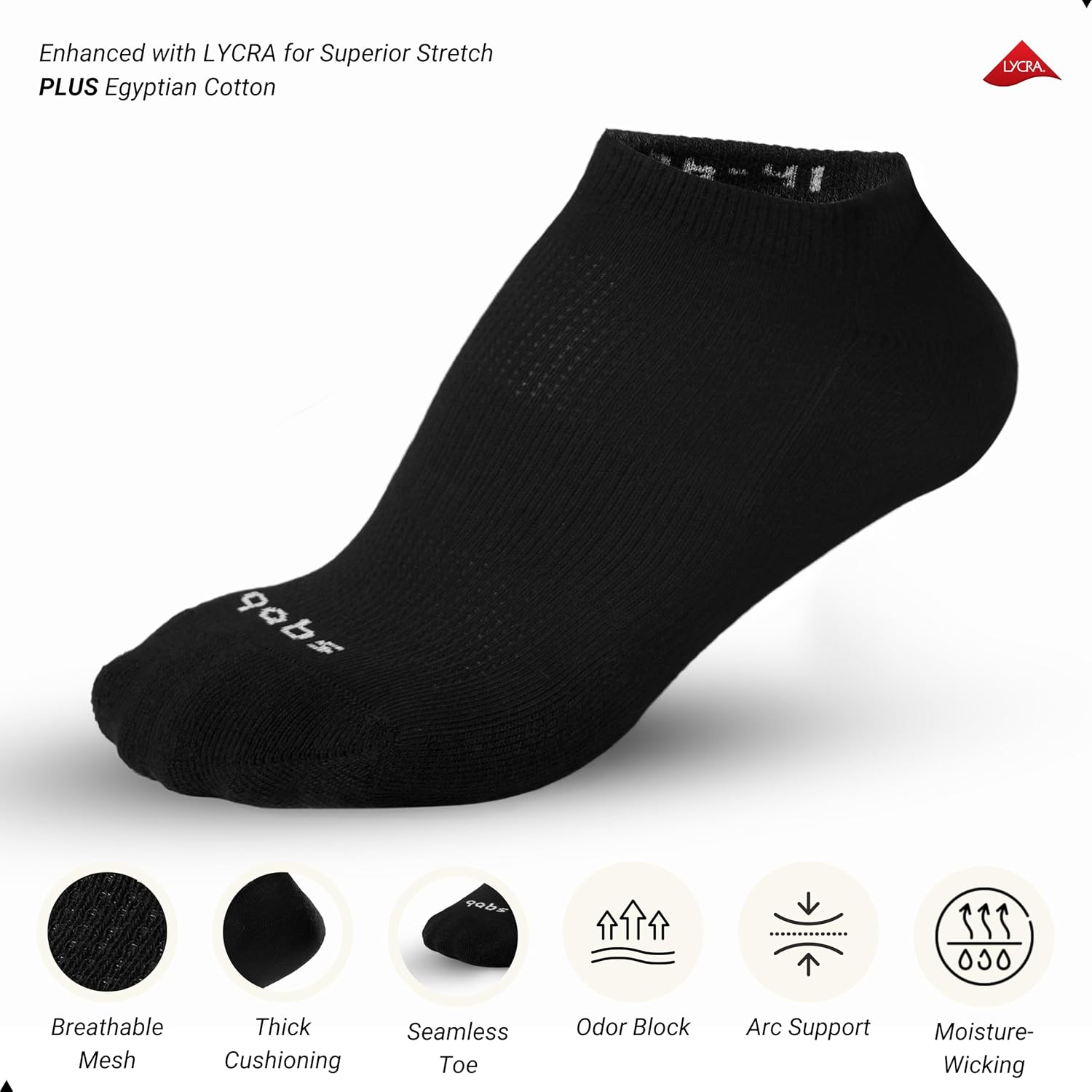 All-Day Comfort Performance Ankle & Crew Socks | Men & Women – Breathable, Cushioned Egyptian Cotton, Moisture-Wicking