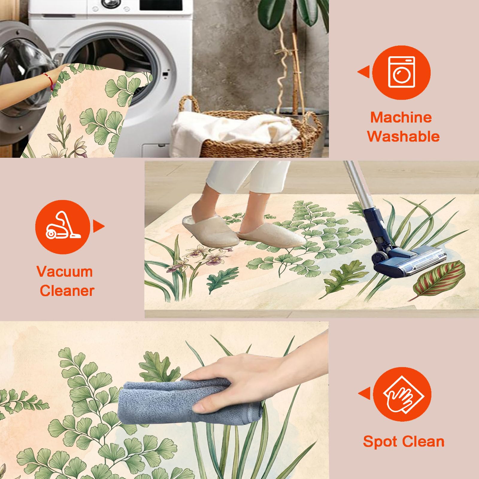 Tapis Rond Illustration De Plante Vintage 180cm