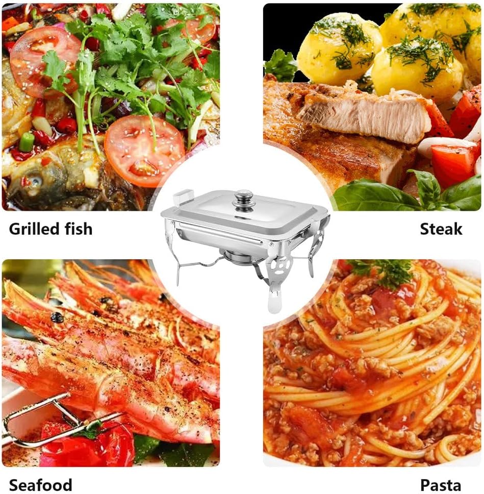 AIZYR Chafing Dishes Buffet Set, Stainless Steel Buffet Server Fish Pan Alcohol Stove Food Warmer for Parties, Wedding, Party
