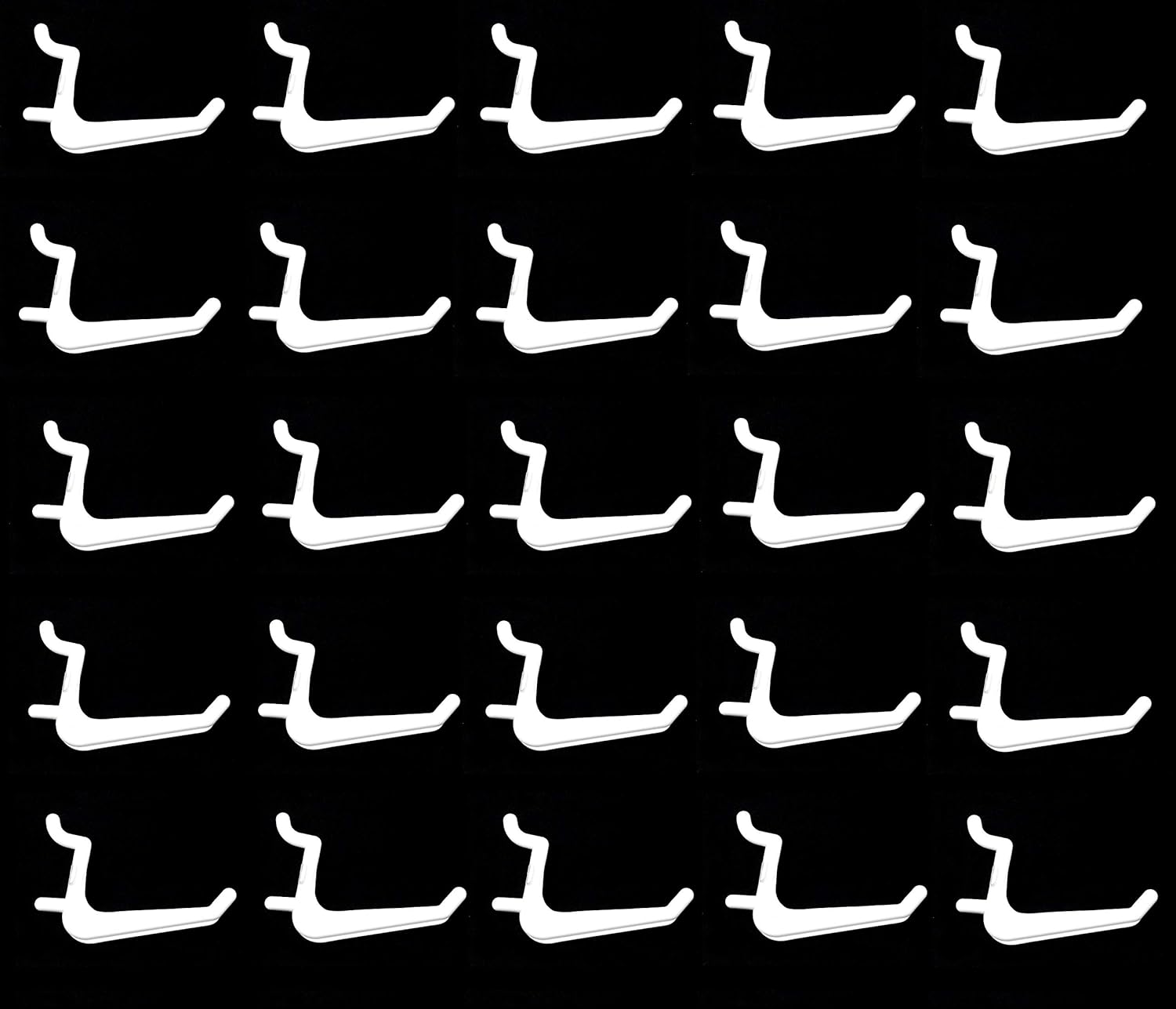 JSP Manufacturing Jumbo Pegboard Hooks | Garage Tools Hammer Air Tool Storage Organization Jewelry Hooks (25, White)