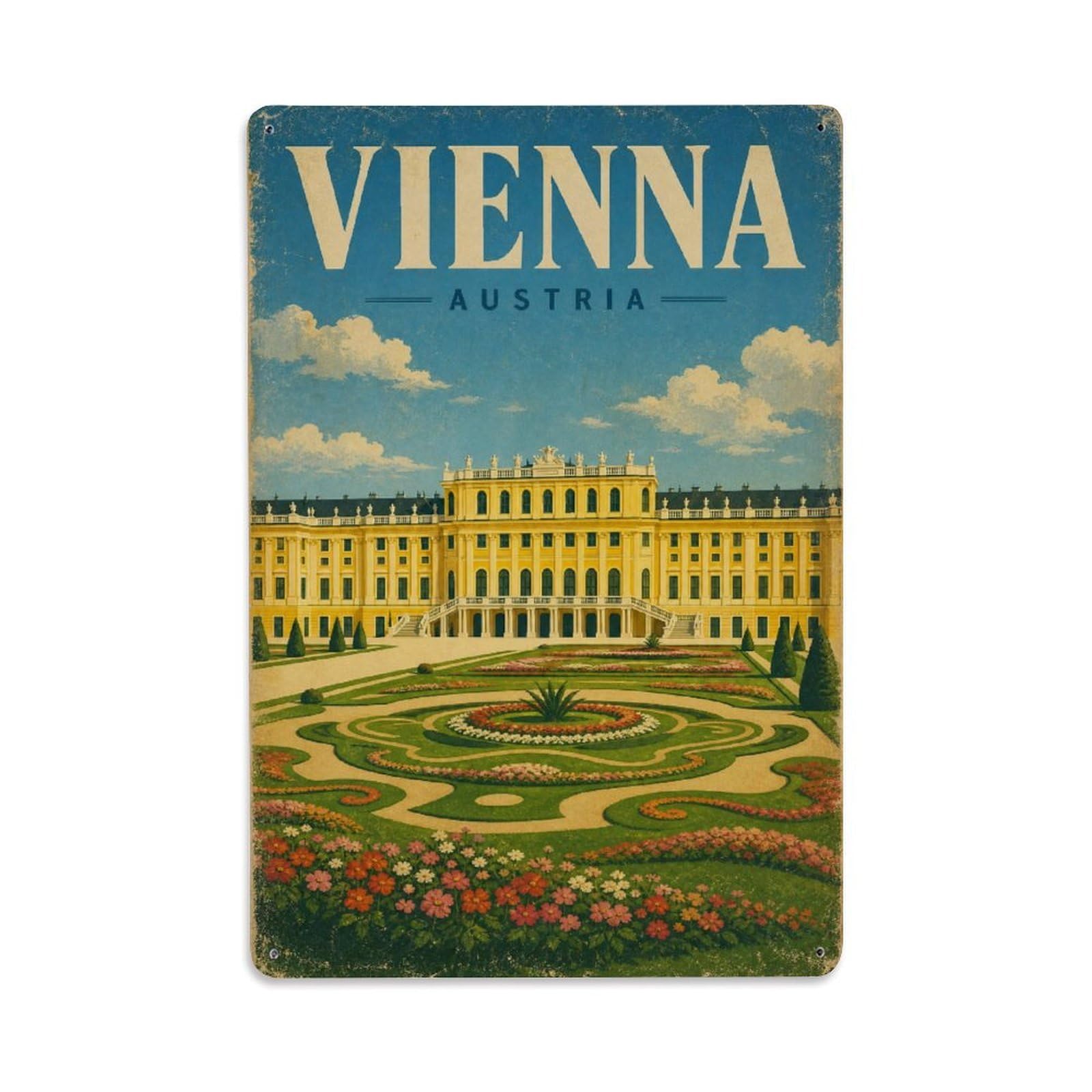 Retro Travel Austria Vienna Metal Tin Sign
