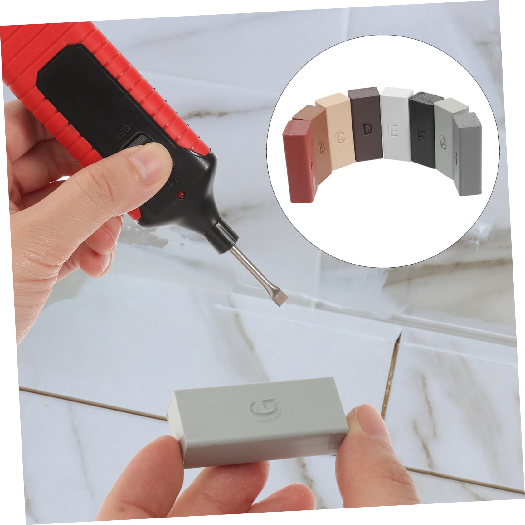 minkissy 2sets Ceramic Tile Repair Kit Wax for Scratch and Chip Fixing Hole Filler for Porcelain and Floors Easy Application Heat Tool