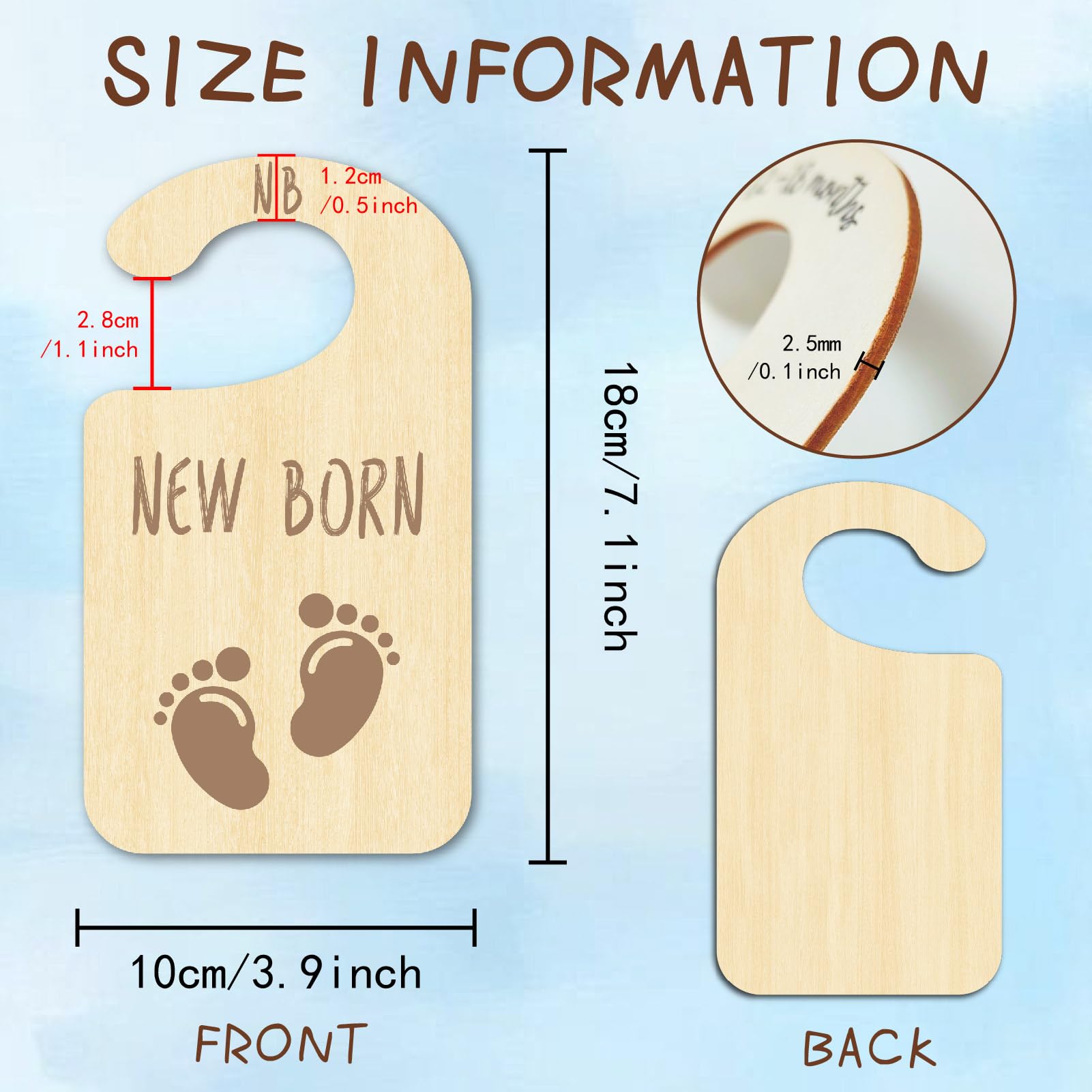 CRASPIRE 10Pcs Footprint Wood Wardrobe Dividers Nursery Decor from Newborn to 36 Month Closet Yellow Organizers Hanger Seperaters Nursery Wardrobe Hangers Divider for Shower - Image 2