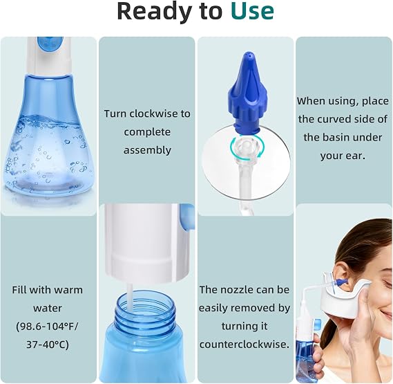 QISXROVY Ear Wax Removal Kit,Ergonomic Self-Operate Ear Irrigation System