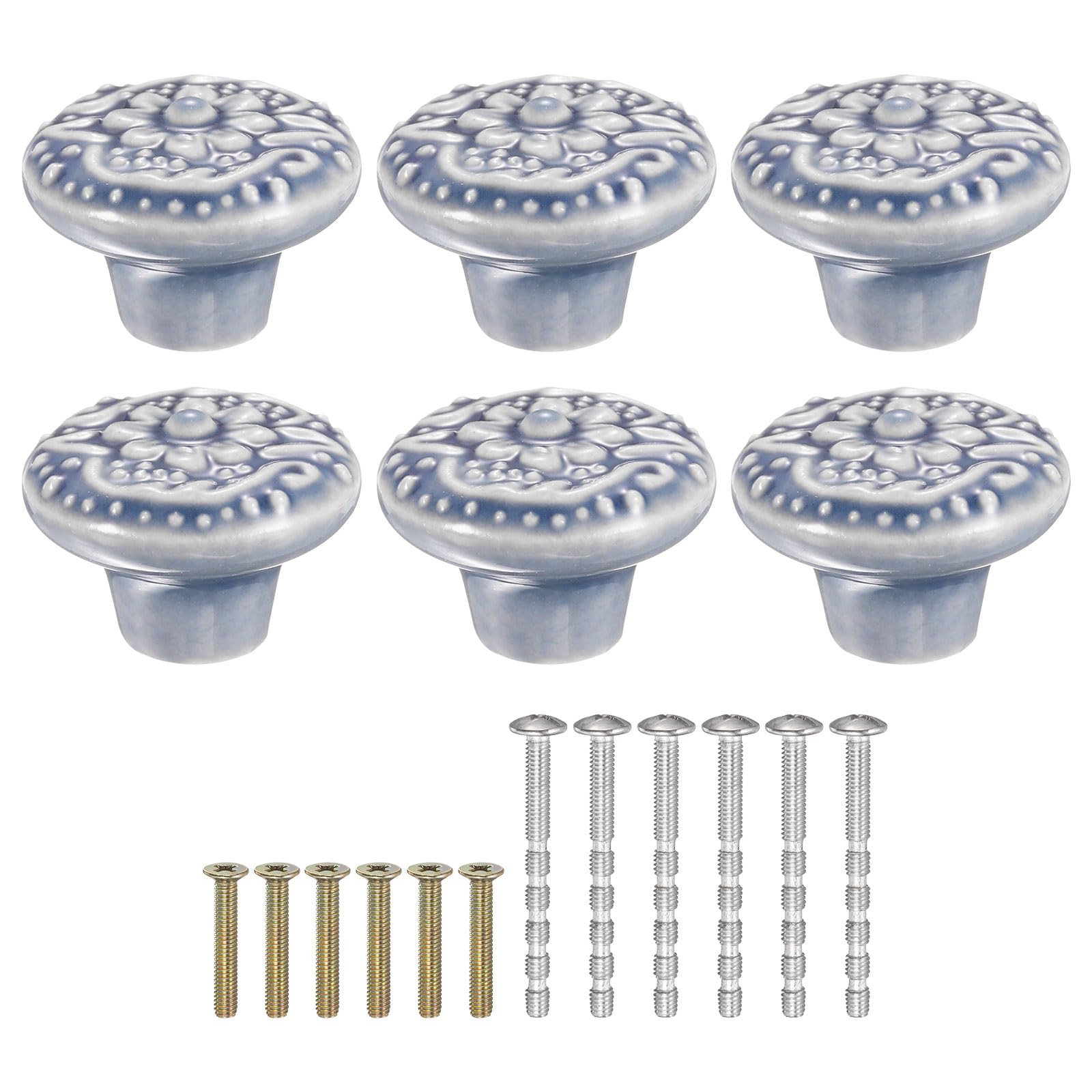 Boutons de meuble en céramique gris 34mm vis incluses poignée placard et meuble-lavabo