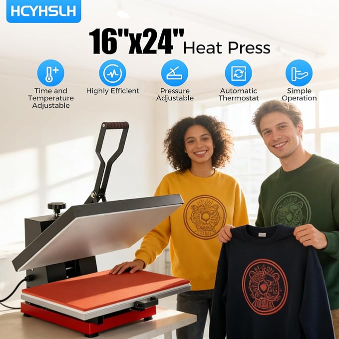Termofijadora 16x24 Pulgadas, 110V, 1800W, Ajuste de Presión, Tiempo y Temperatura miniatura 3