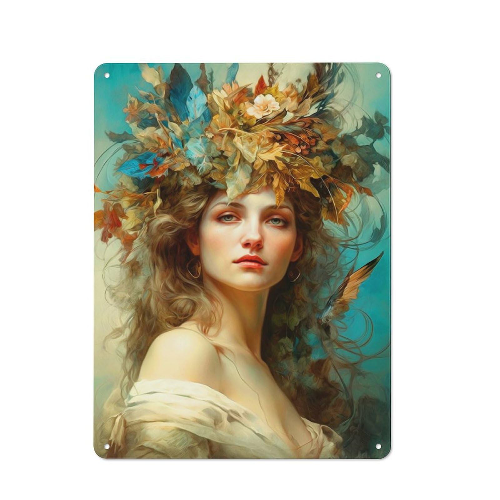 Shed Style Beautiful Woman Shed Metal Sign 40x30cm, Shed Wall Decor for Shed, Garden Room, Porch Or Garage