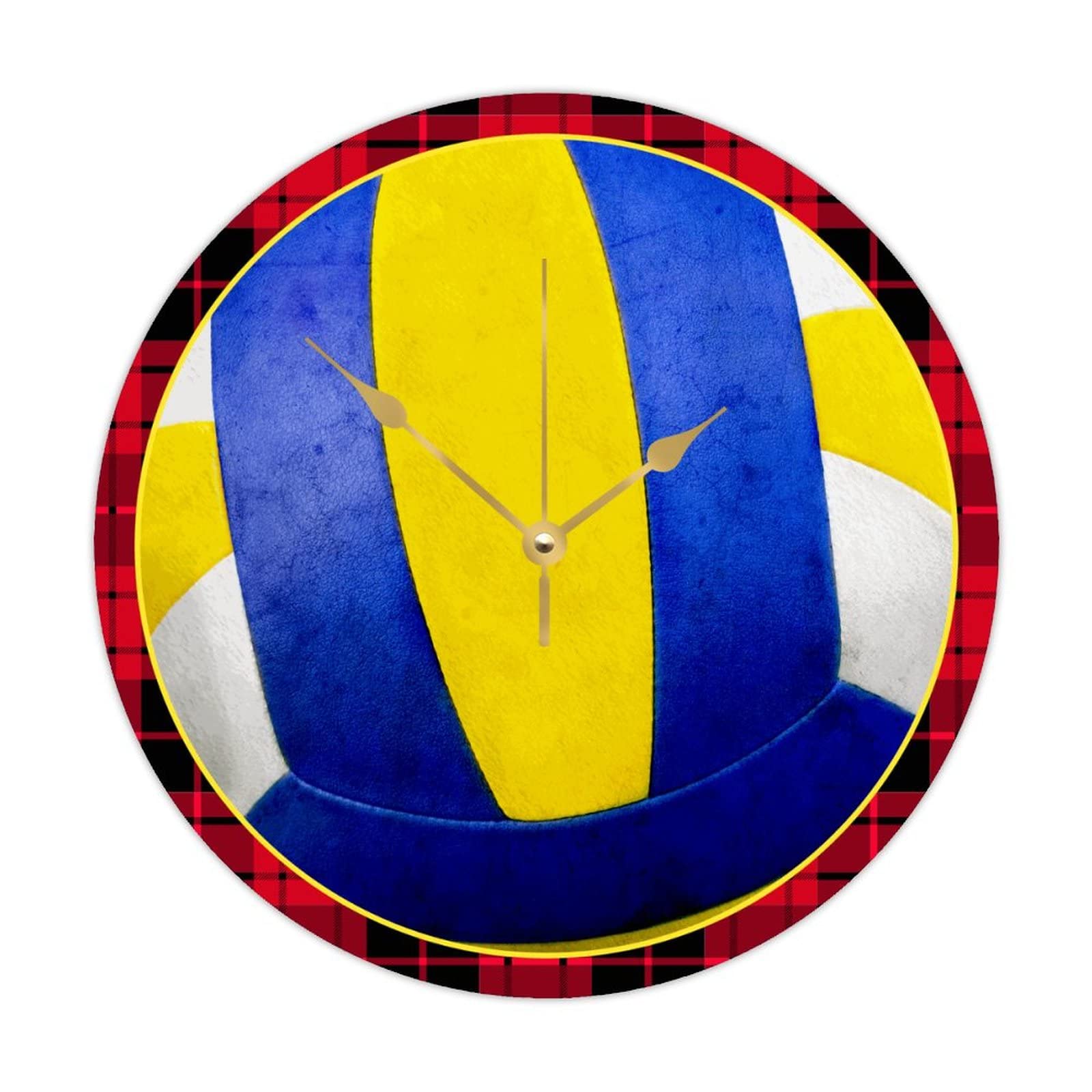 Horloge murale volleyball bois 38cm pour raviver un mur blanc vide