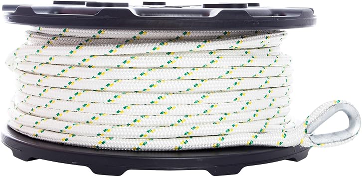 Portable Winch Co. PCA-1213M2ESC Double-Braided Polyester Rope with Two Eye Splices, 1/2"x328