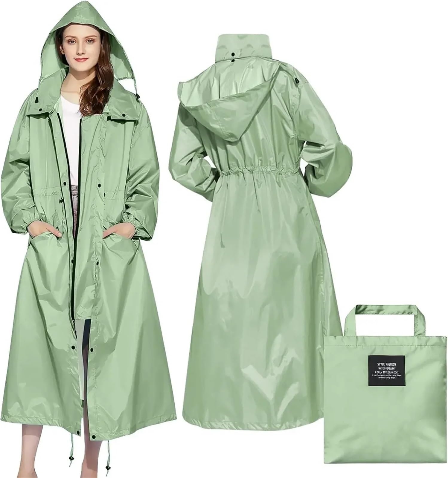 Chubasquero Mujer Ladies Long Raincoats Rain Jacket Waterproof Packable Hooded Windbreaker Lightweight
