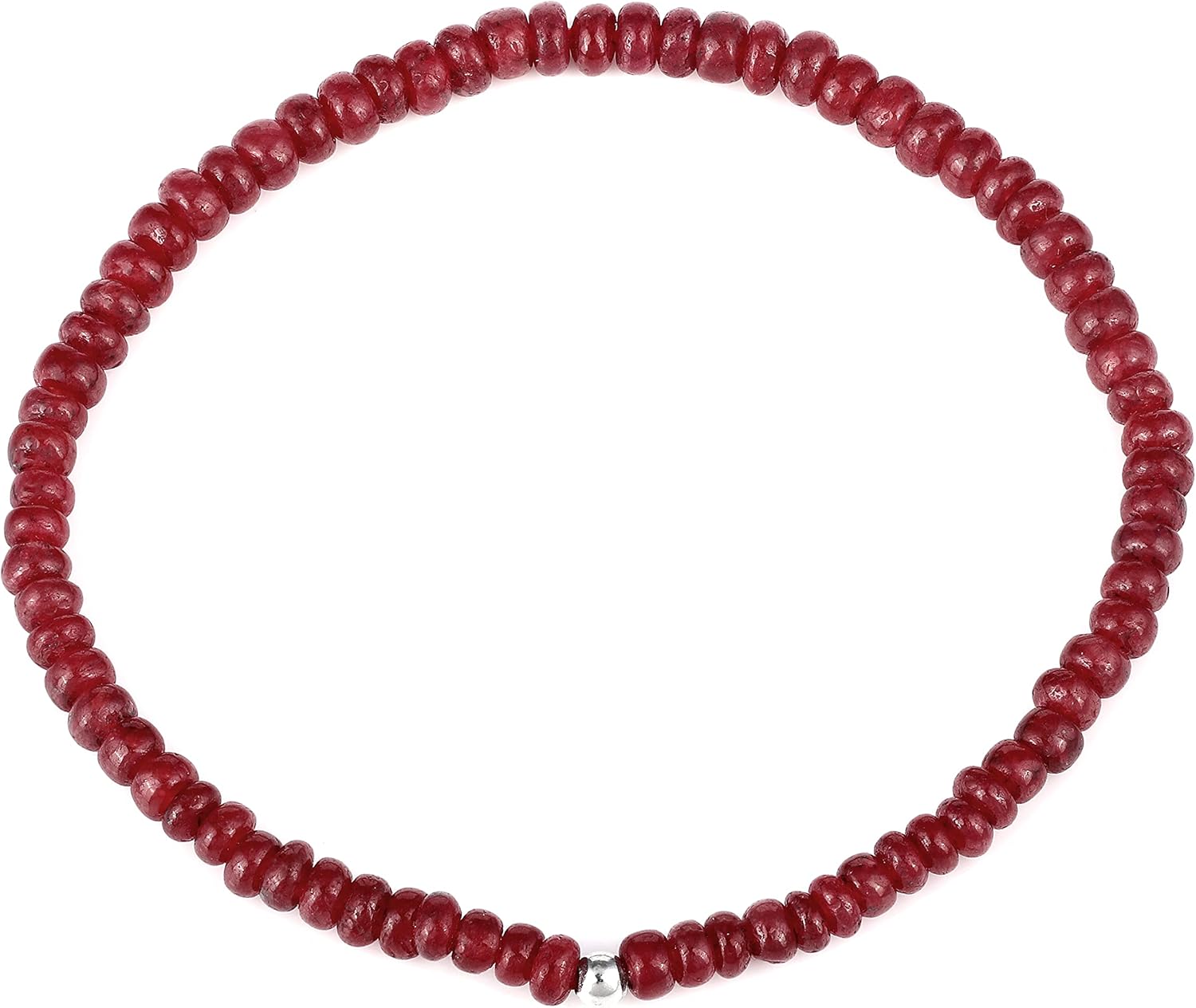 Ruby Bracelet for Women Natural Rondelle Bead Gemstone Bracelet in 925 Sterling Silver Handmade Jewelry Gift Elegant Anniversary or Birthday Present Christmas Gift for Her - Image 2