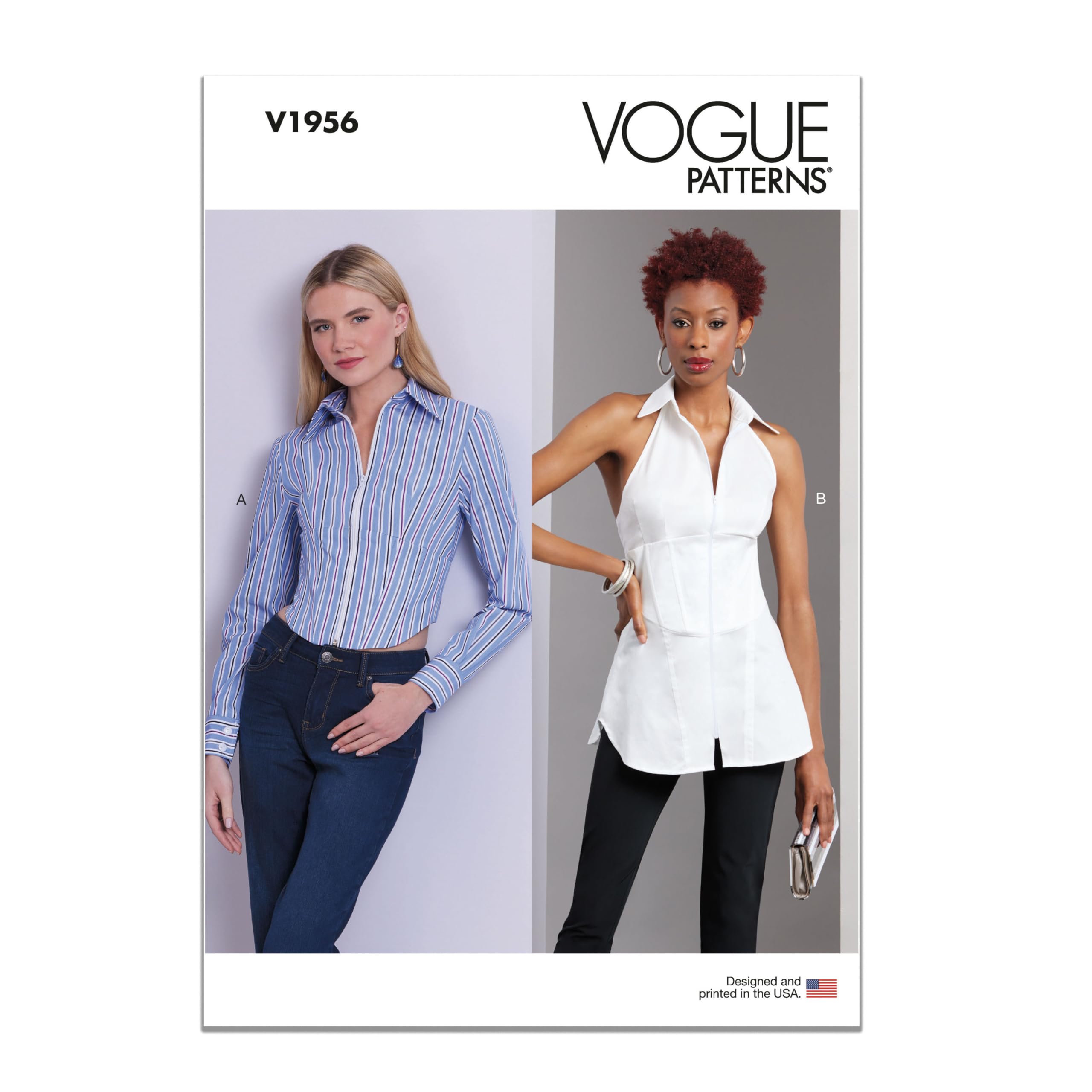 Vogue V1956F5 Misses' Tops F5(16-18-20-22-24)