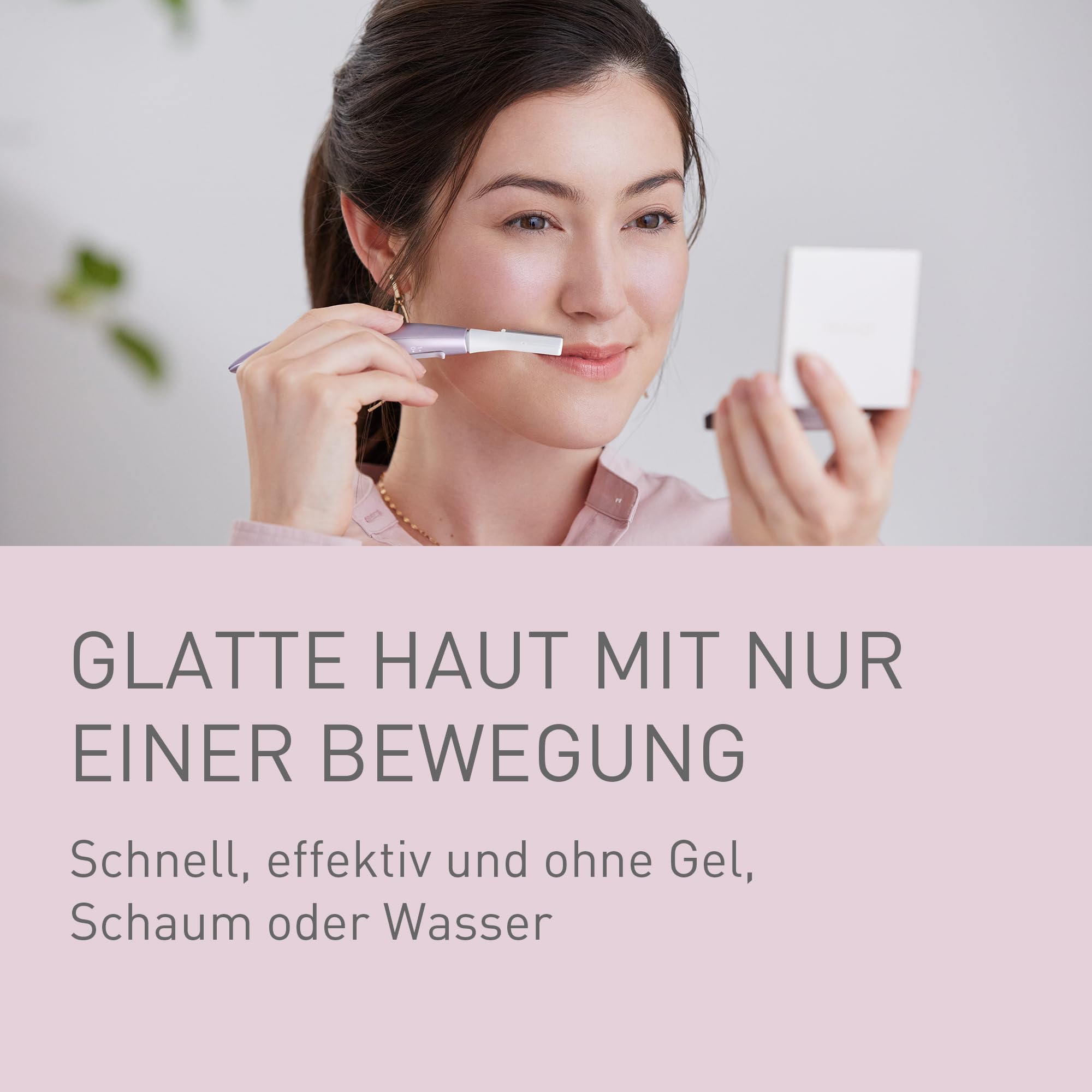 Panasonic ES-WF71-V503 Augenbrauen- und Gesichtshaartrimmer für Frauen, Augenbrauenformer, flexibler Kopf, hypoallergener Edelstahl, batteriebetrieben (AAA), Helllila