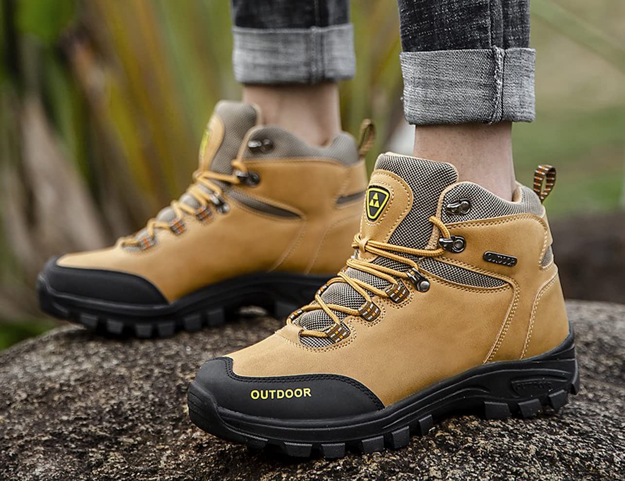 Chaussures de Randonnée Homme Imperméable Bottes Trekking Outdoor Bottes d'escalade Antidérapantes Chaussures de Marche