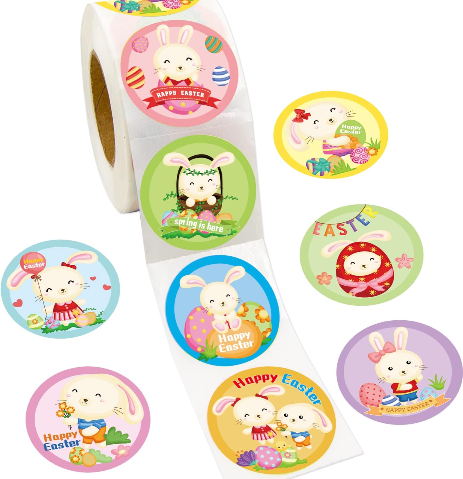 Easter Stickers Roll 500 Pieces Happy Easter Sticker Roll