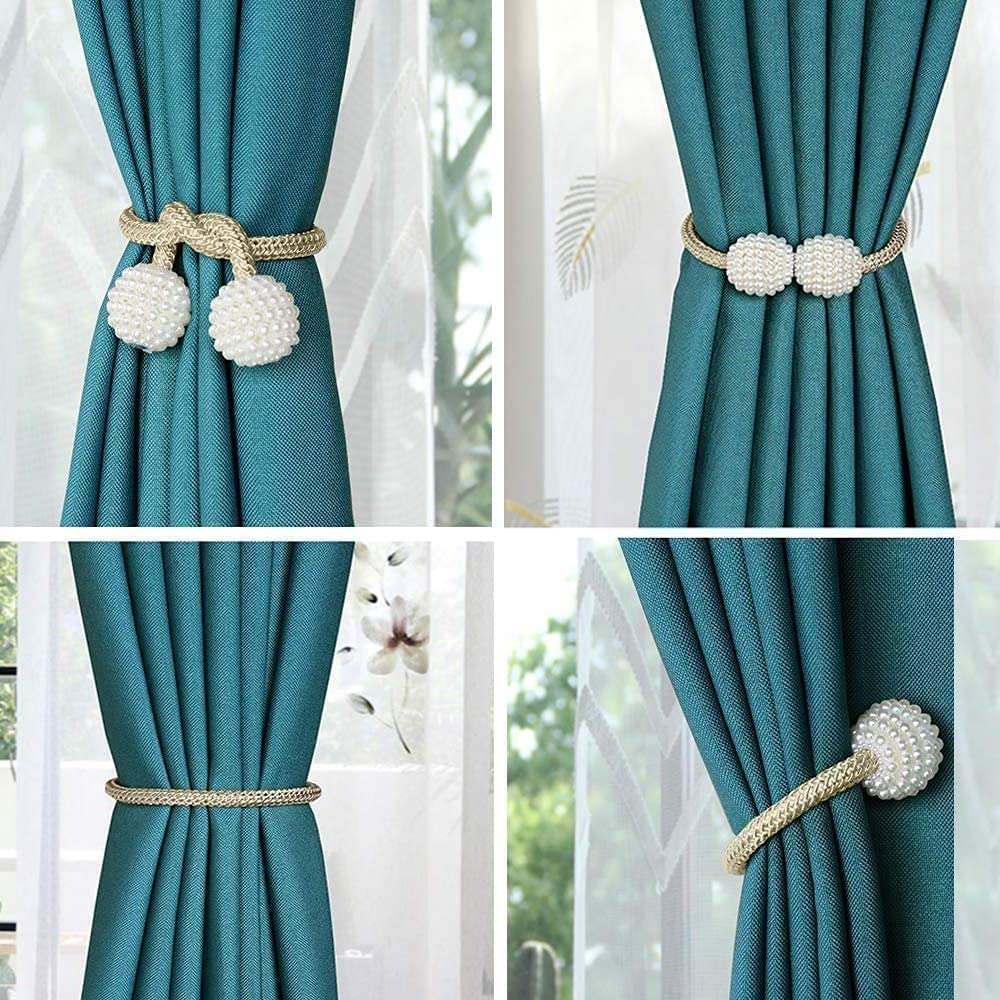 Générique Perle Rideau Clip Porte-Rideau Attache Retour Boucle Clips Suspendus Boule Boucle Attache Retour Rideau Décor Accessoires (Couleur : 3-Pack) (3)
